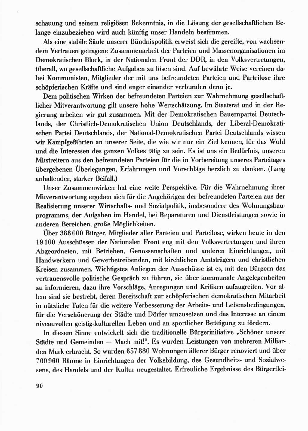 Protokoll der Verhandlungen des Ⅺ. Parteitages der Sozialistischen Einheitspartei Deutschlands (SED) [Deutsche Demokratische Republik (DDR)] 1986, Seite 90