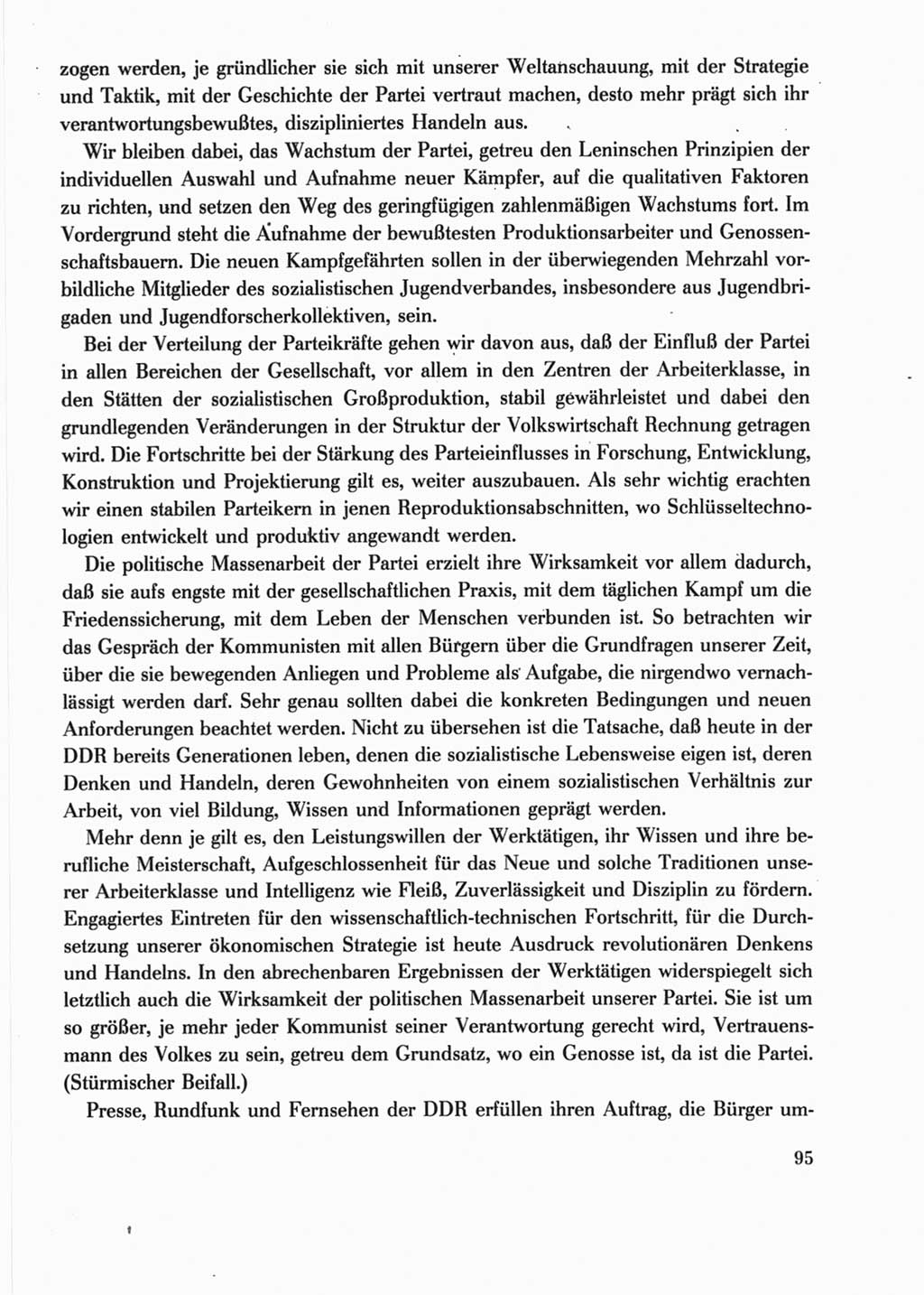 Protokoll der Verhandlungen des Ⅺ. Parteitages der Sozialistischen Einheitspartei Deutschlands (SED) [Deutsche Demokratische Republik (DDR)] 1986, Seite 95