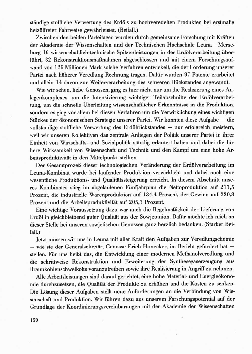 Protokoll der Verhandlungen des Ⅺ. Parteitages der Sozialistischen Einheitspartei Deutschlands (SED) [Deutsche Demokratische Republik (DDR)] 1986, Seite 150