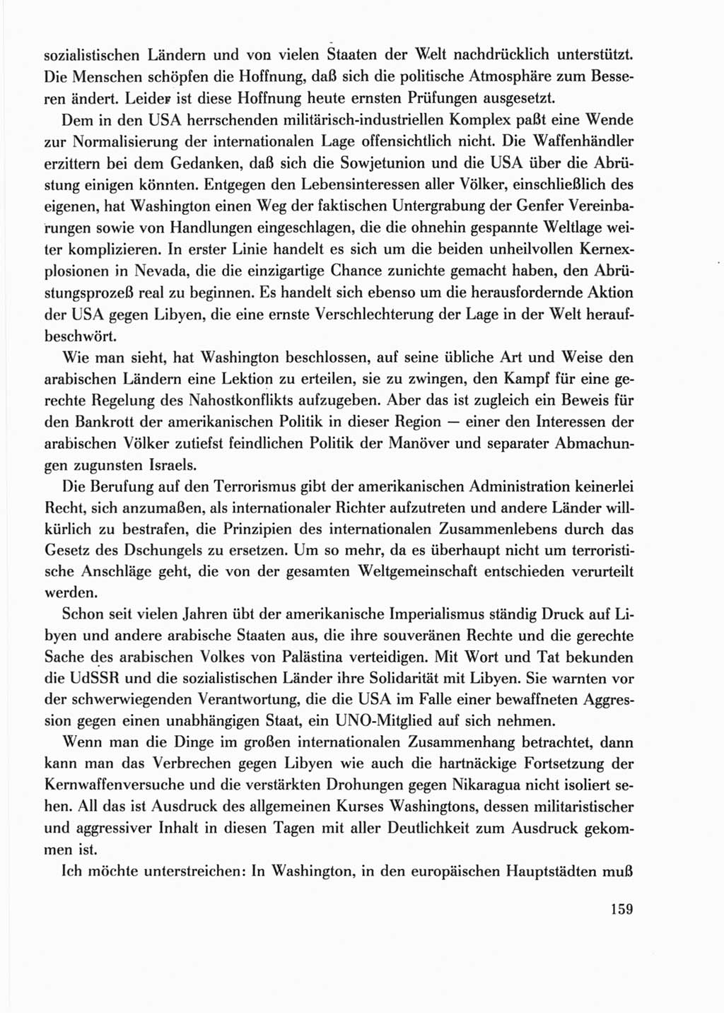 Protokoll der Verhandlungen des Ⅺ. Parteitages der Sozialistischen Einheitspartei Deutschlands (SED) [Deutsche Demokratische Republik (DDR)] 1986, Seite 159