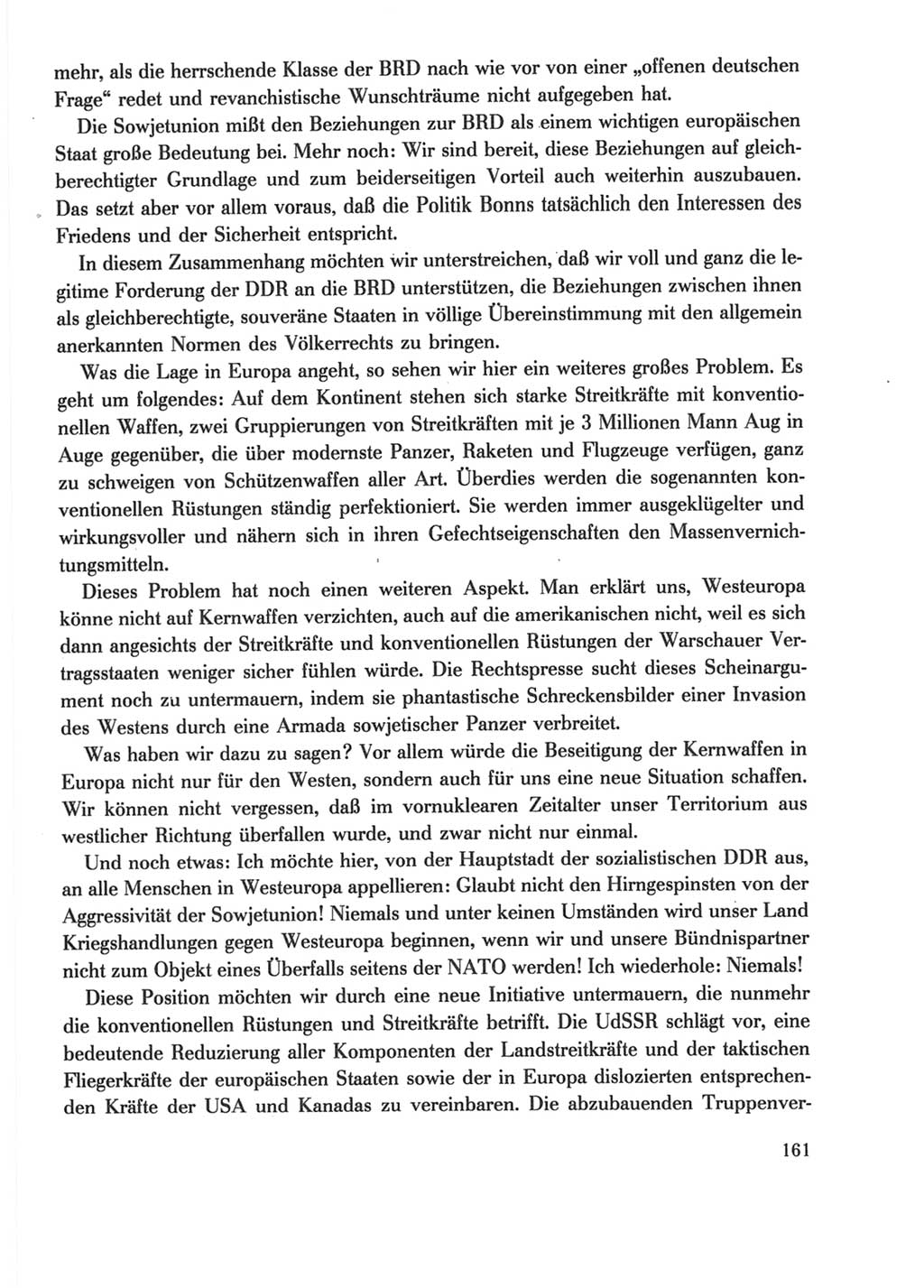 Protokoll der Verhandlungen des Ⅺ. Parteitages der Sozialistischen Einheitspartei Deutschlands (SED) [Deutsche Demokratische Republik (DDR)] 1986, Seite 161
