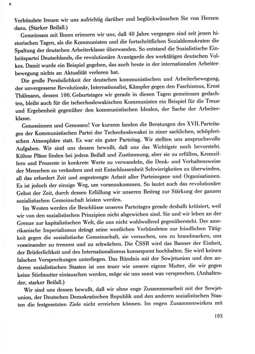 Protokoll der Verhandlungen des Ⅺ. Parteitages der Sozialistischen Einheitspartei Deutschlands (SED) [Deutsche Demokratische Republik (DDR)] 1986, Seite 193