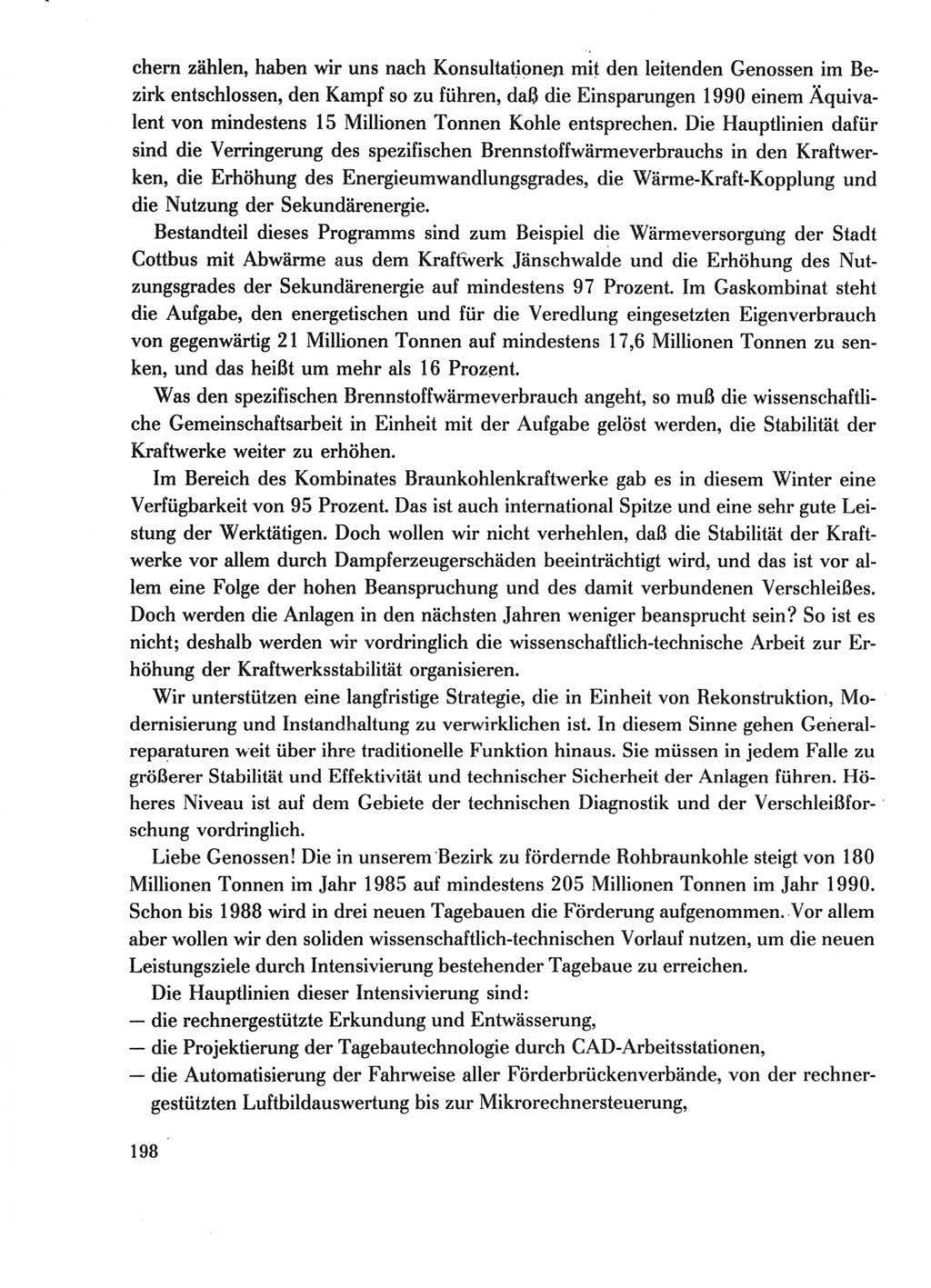 Protokoll der Verhandlungen des Ⅺ. Parteitages der Sozialistischen Einheitspartei Deutschlands (SED) [Deutsche Demokratische Republik (DDR)] 1986, Seite 198