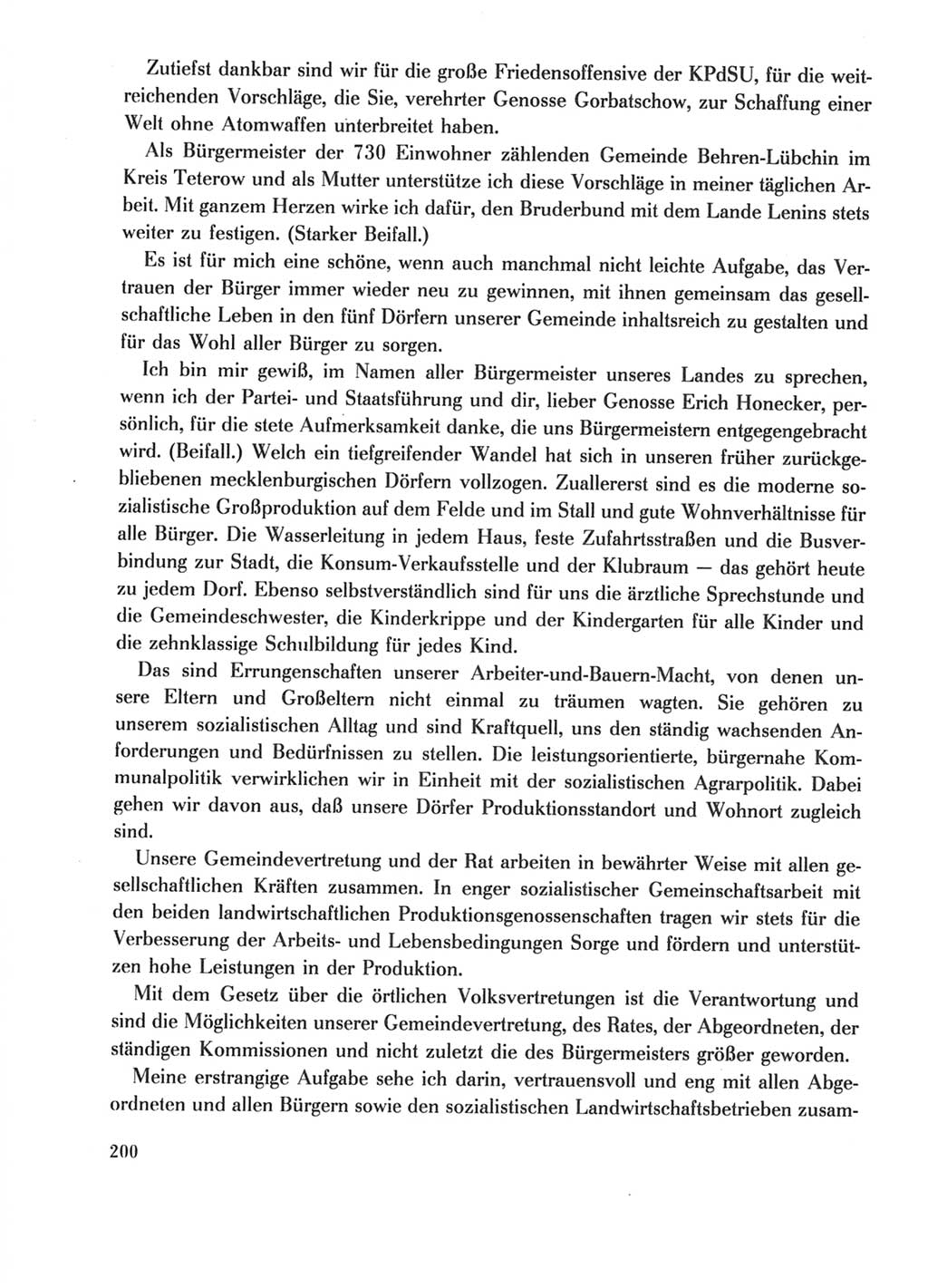 Protokoll der Verhandlungen des Ⅺ. Parteitages der Sozialistischen Einheitspartei Deutschlands (SED) [Deutsche Demokratische Republik (DDR)] 1986, Seite 200