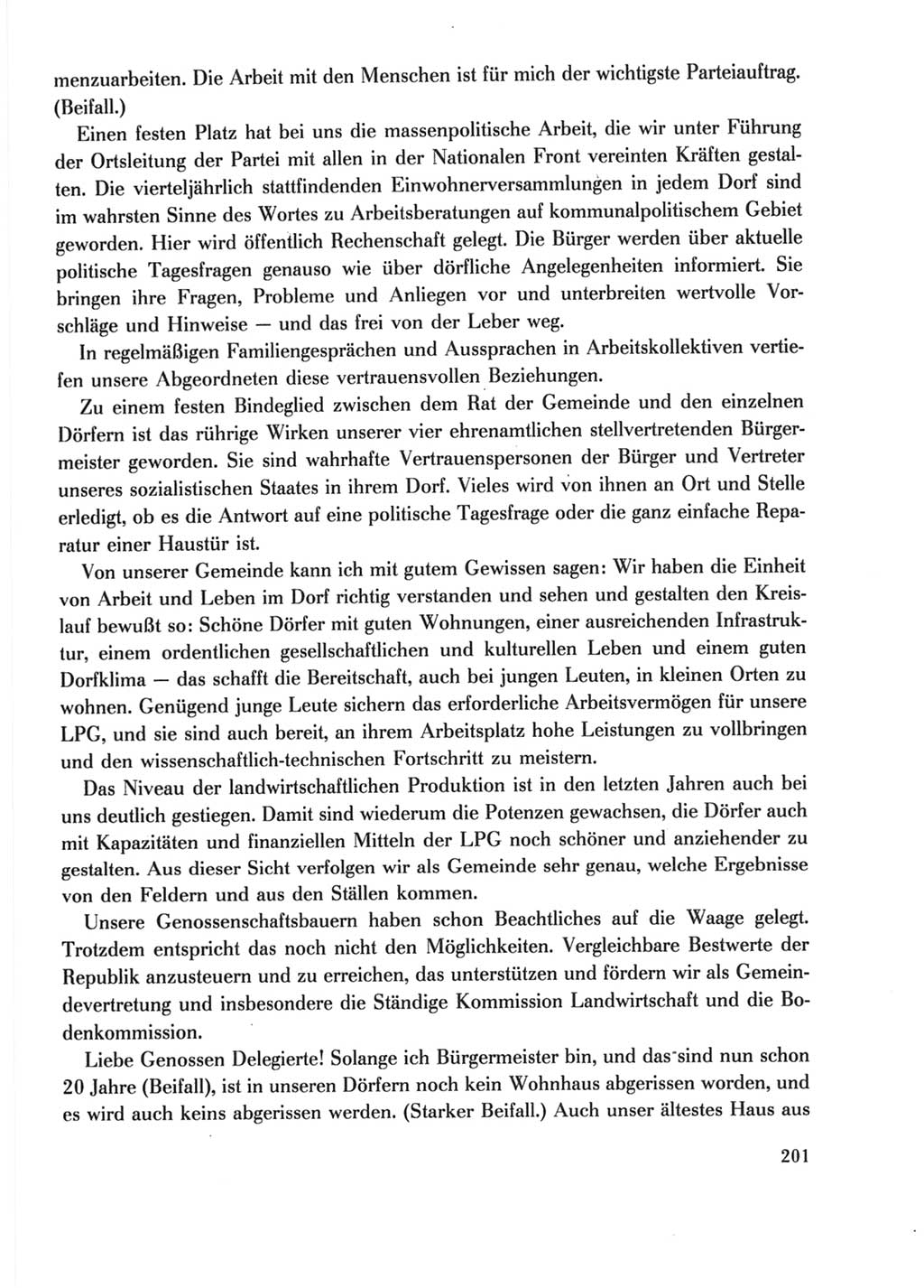 Protokoll der Verhandlungen des Ⅺ. Parteitages der Sozialistischen Einheitspartei Deutschlands (SED) [Deutsche Demokratische Republik (DDR)] 1986, Seite 201