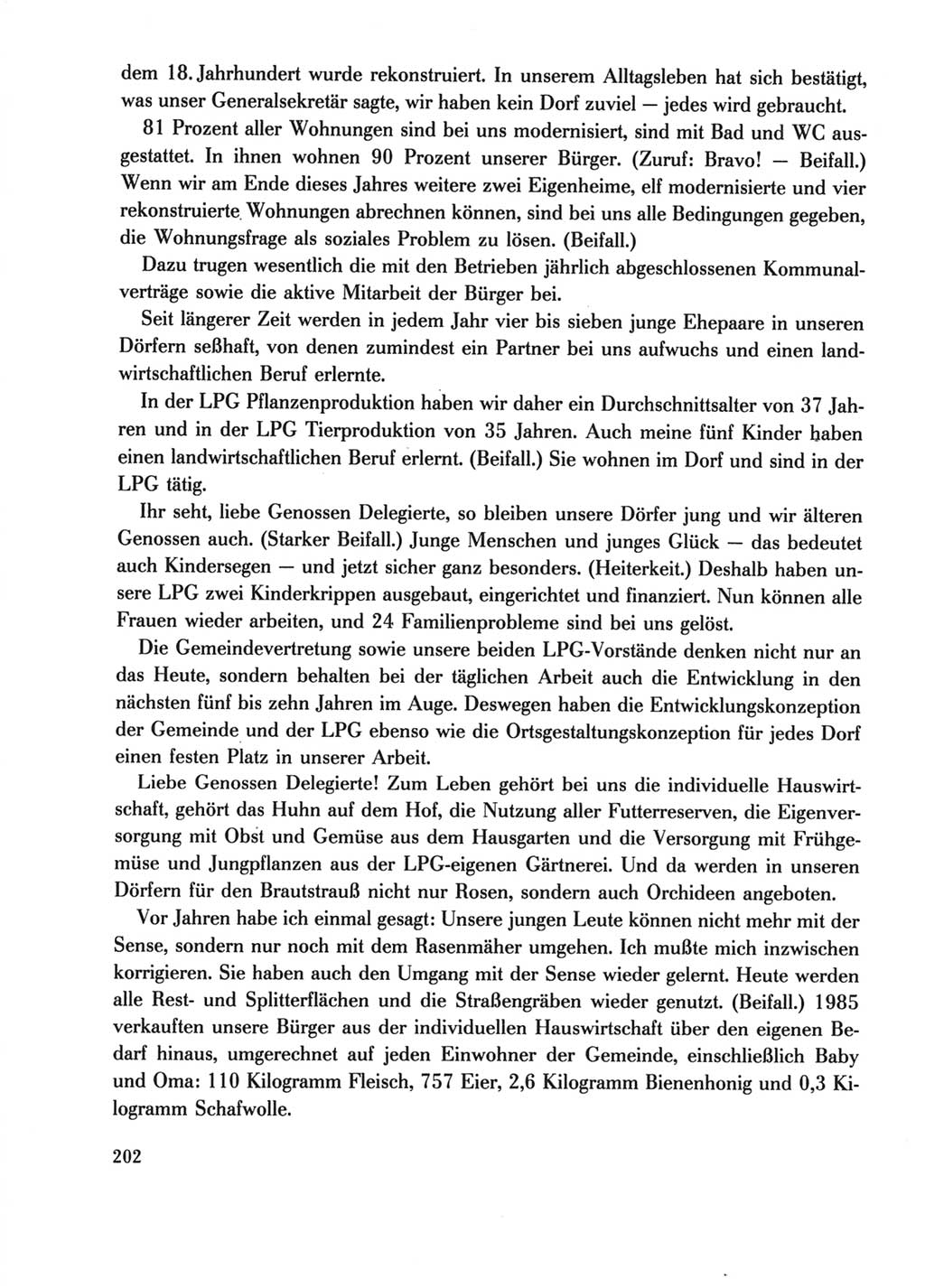 Protokoll der Verhandlungen des Ⅺ. Parteitages der Sozialistischen Einheitspartei Deutschlands (SED) [Deutsche Demokratische Republik (DDR)] 1986, Seite 202