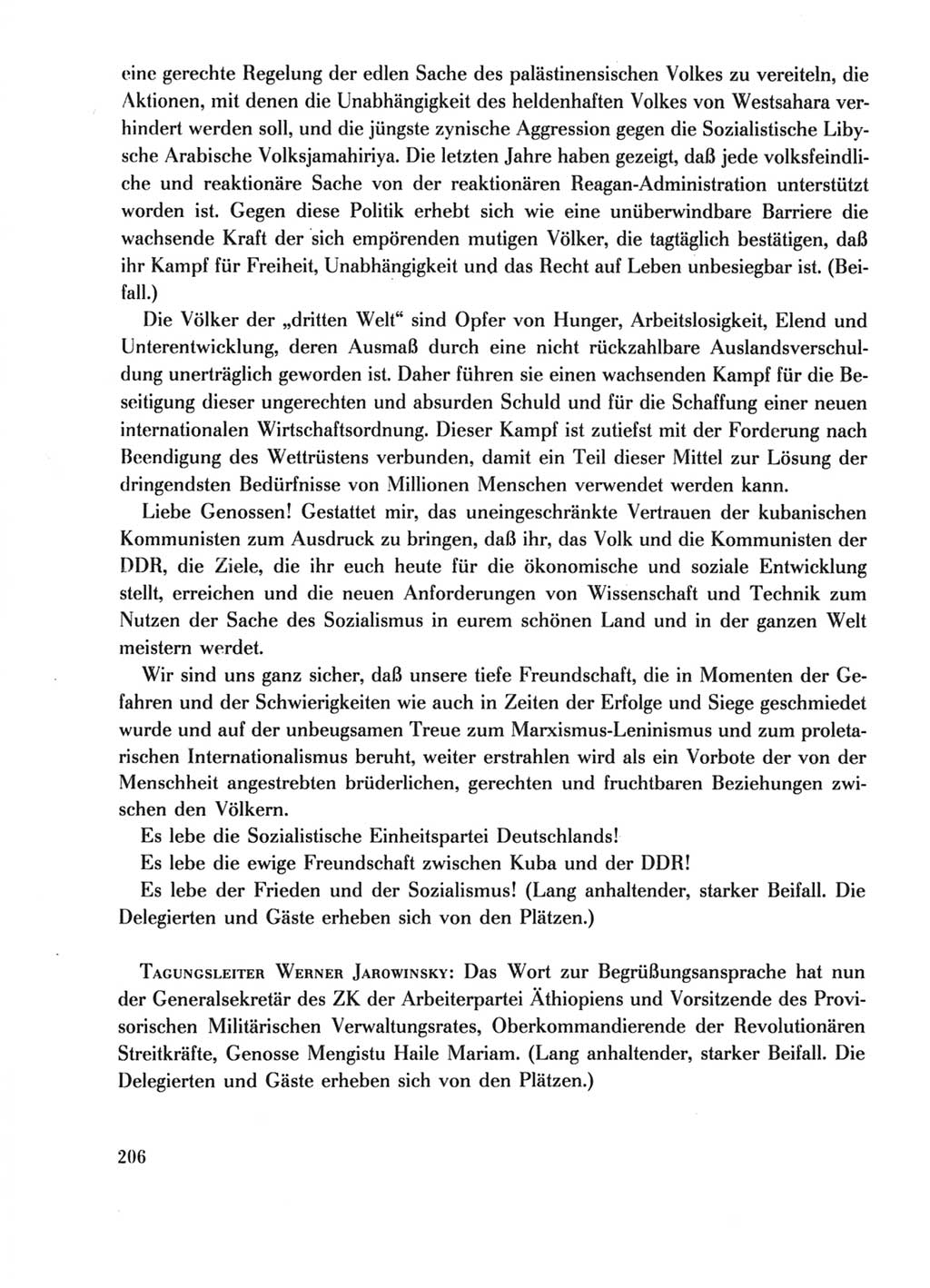 Protokoll der Verhandlungen des Ⅺ. Parteitages der Sozialistischen Einheitspartei Deutschlands (SED) [Deutsche Demokratische Republik (DDR)] 1986, Seite 206
