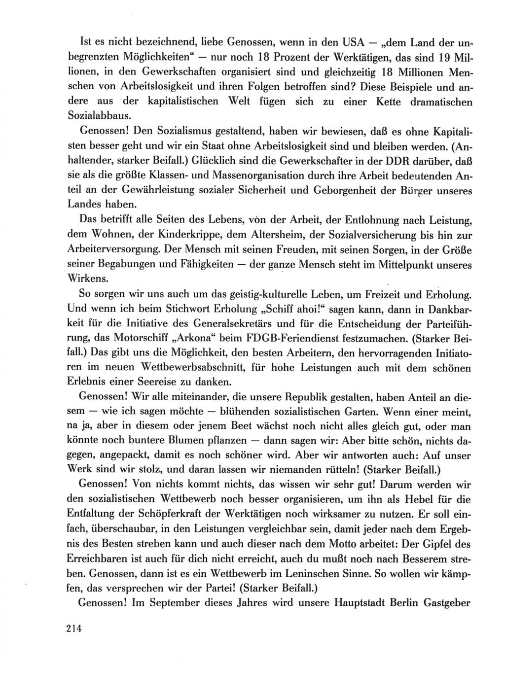 Protokoll der Verhandlungen des Ⅺ. Parteitages der Sozialistischen Einheitspartei Deutschlands (SED) [Deutsche Demokratische Republik (DDR)] 1986, Seite 214