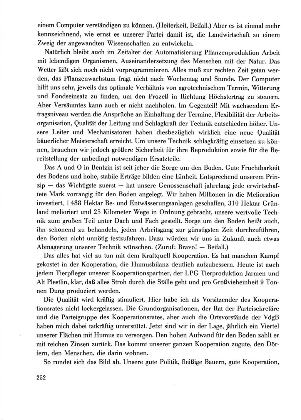 Protokoll der Verhandlungen des Ⅺ. Parteitages der Sozialistischen Einheitspartei Deutschlands (SED) [Deutsche Demokratische Republik (DDR)] 1986, Seite 252