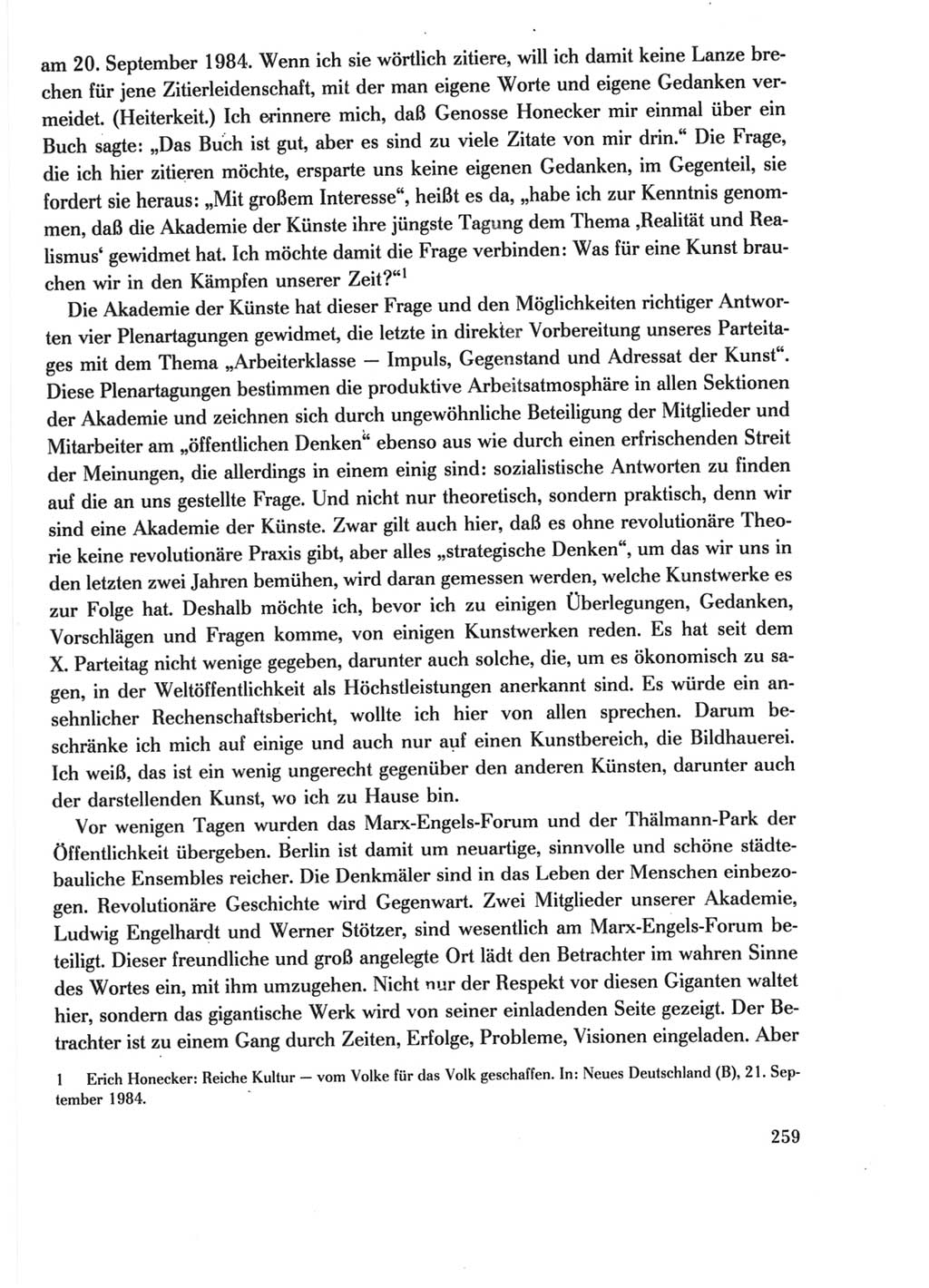 Protokoll der Verhandlungen des Ⅺ. Parteitages der Sozialistischen Einheitspartei Deutschlands (SED) [Deutsche Demokratische Republik (DDR)] 1986, Seite 259