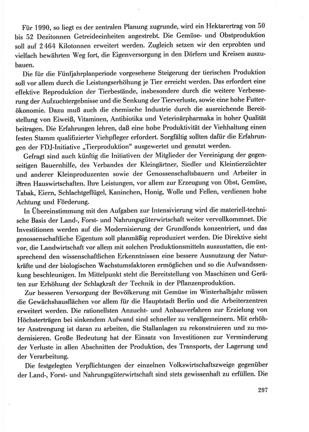 Protokoll der Verhandlungen des Ⅺ. Parteitages der Sozialistischen Einheitspartei Deutschlands (SED) [Deutsche Demokratische Republik (DDR)] 1986, Seite 297