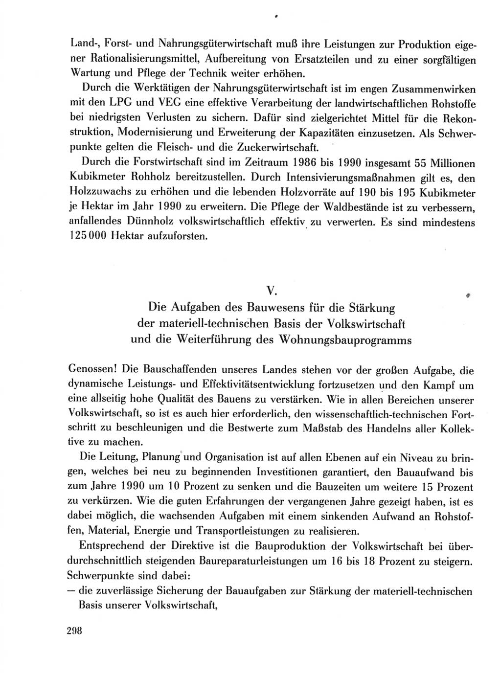 Protokoll der Verhandlungen des Ⅺ. Parteitages der Sozialistischen Einheitspartei Deutschlands (SED) [Deutsche Demokratische Republik (DDR)] 1986, Seite 298