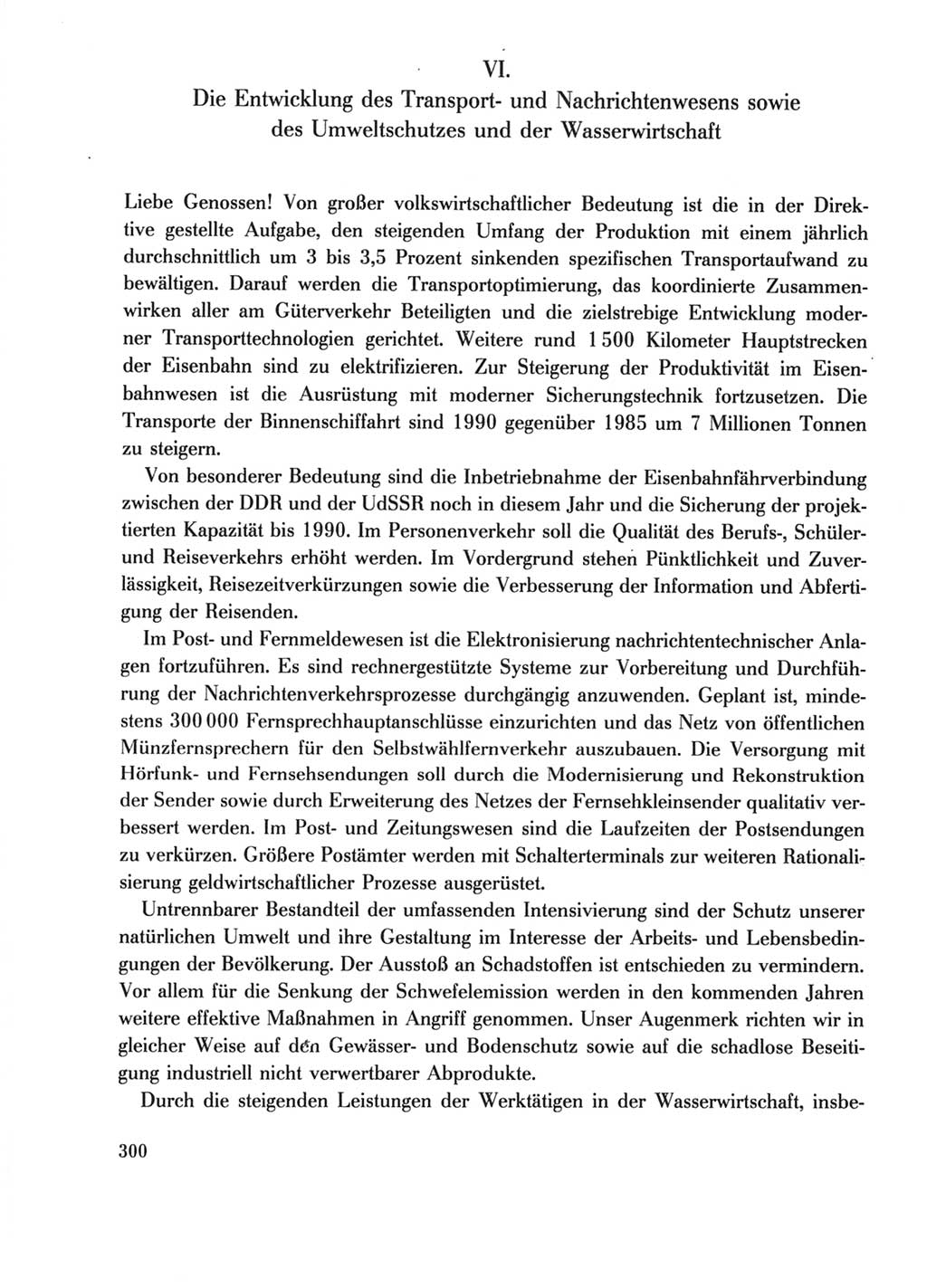 Protokoll der Verhandlungen des Ⅺ. Parteitages der Sozialistischen Einheitspartei Deutschlands (SED) [Deutsche Demokratische Republik (DDR)] 1986, Seite 300
