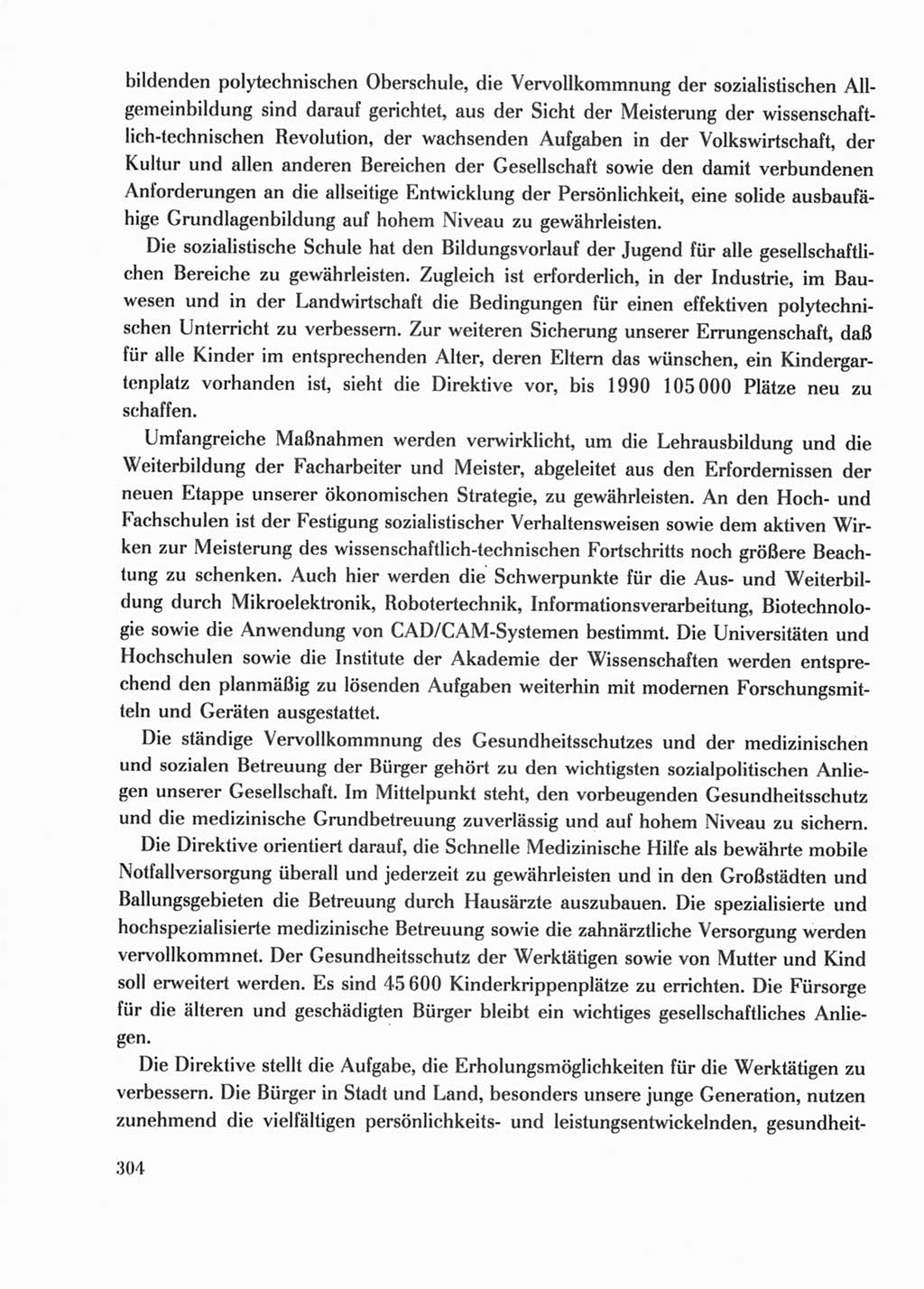 Protokoll der Verhandlungen des Ⅺ. Parteitages der Sozialistischen Einheitspartei Deutschlands (SED) [Deutsche Demokratische Republik (DDR)] 1986, Seite 304