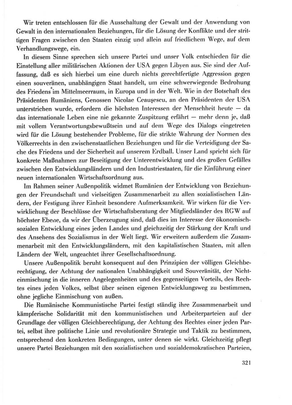 Protokoll der Verhandlungen des Ⅺ. Parteitages der Sozialistischen Einheitspartei Deutschlands (SED) [Deutsche Demokratische Republik (DDR)] 1986, Seite 321