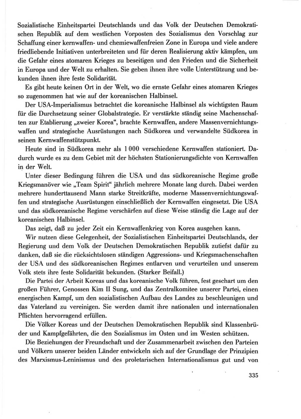 Protokoll der Verhandlungen des Ⅺ. Parteitages der Sozialistischen Einheitspartei Deutschlands (SED) [Deutsche Demokratische Republik (DDR)] 1986, Seite 335