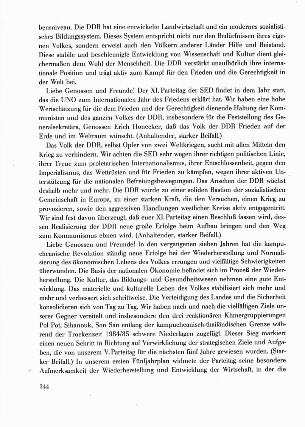 Protokoll der Verhandlungen des Ⅺ. Parteitages der Sozialistischen Einheitspartei Deutschlands (SED) [Deutsche Demokratische Republik (DDR)] 1986, Seite 344