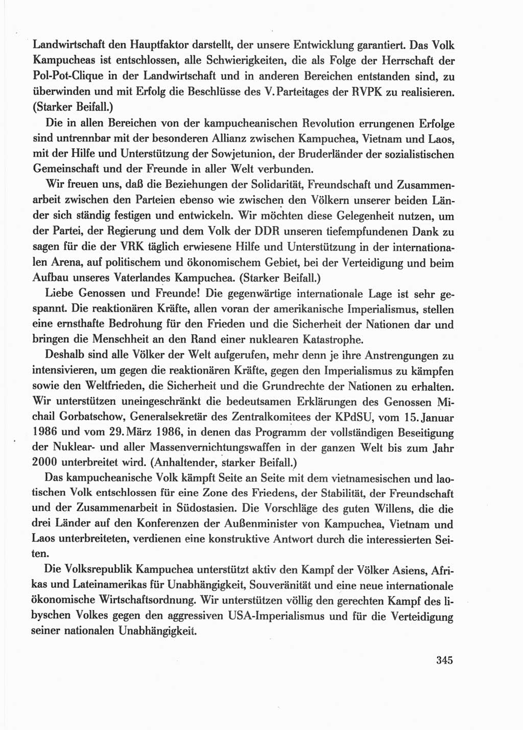 Protokoll der Verhandlungen des Ⅺ. Parteitages der Sozialistischen Einheitspartei Deutschlands (SED) [Deutsche Demokratische Republik (DDR)] 1986, Seite 345