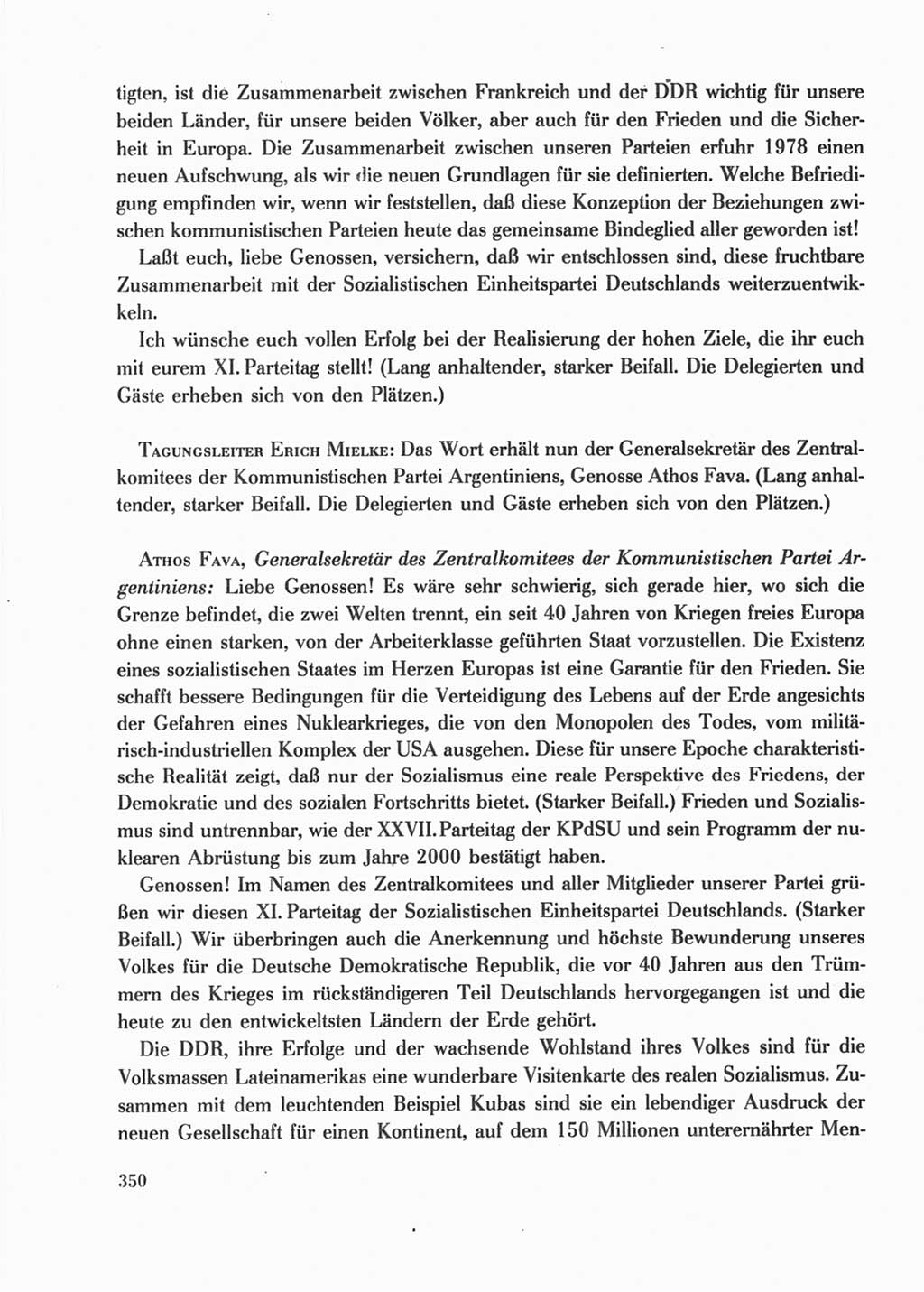 Protokoll der Verhandlungen des Ⅺ. Parteitages der Sozialistischen Einheitspartei Deutschlands (SED) [Deutsche Demokratische Republik (DDR)] 1986, Seite 350