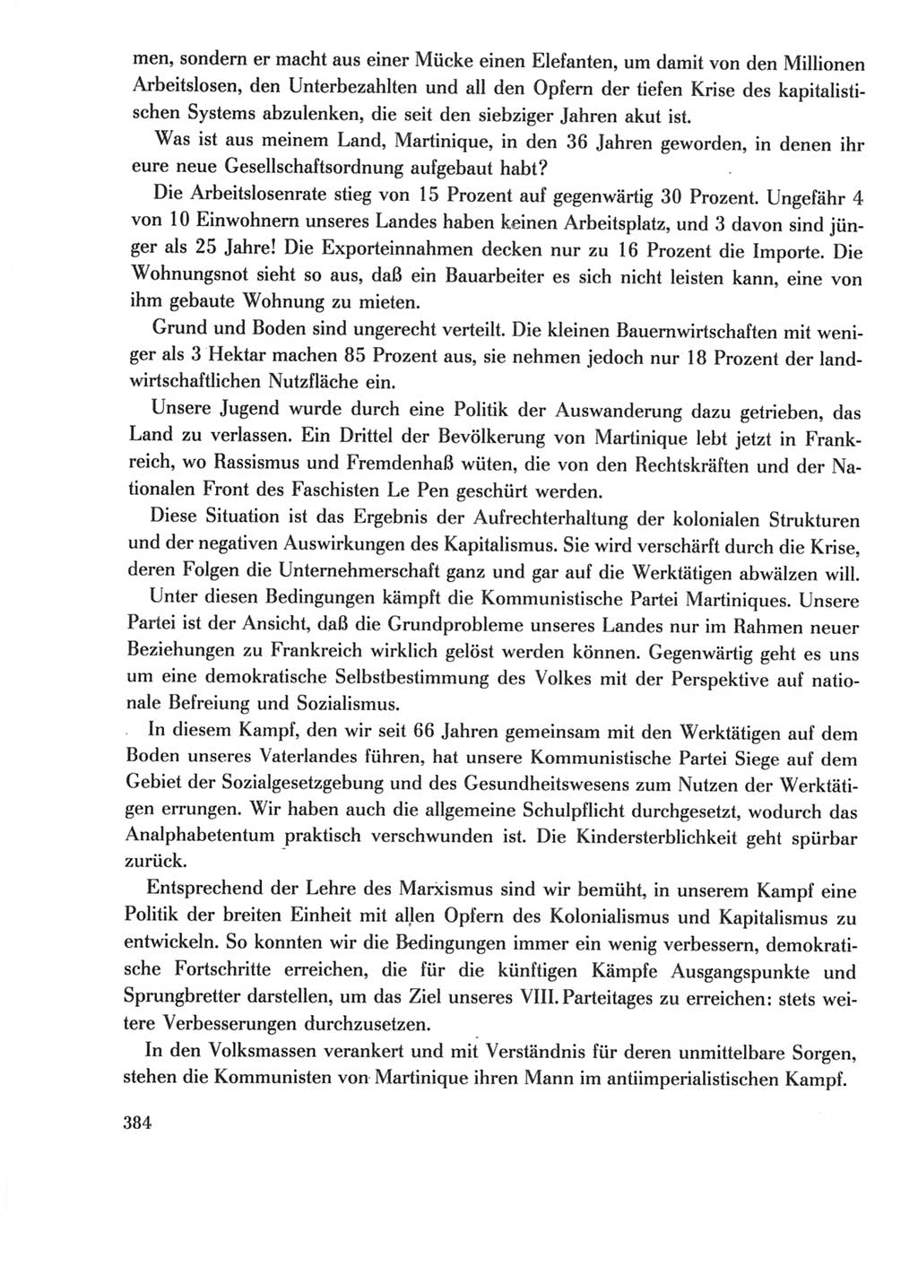 Protokoll der Verhandlungen des Ⅺ. Parteitages der Sozialistischen Einheitspartei Deutschlands (SED) [Deutsche Demokratische Republik (DDR)] 1986, Seite 384