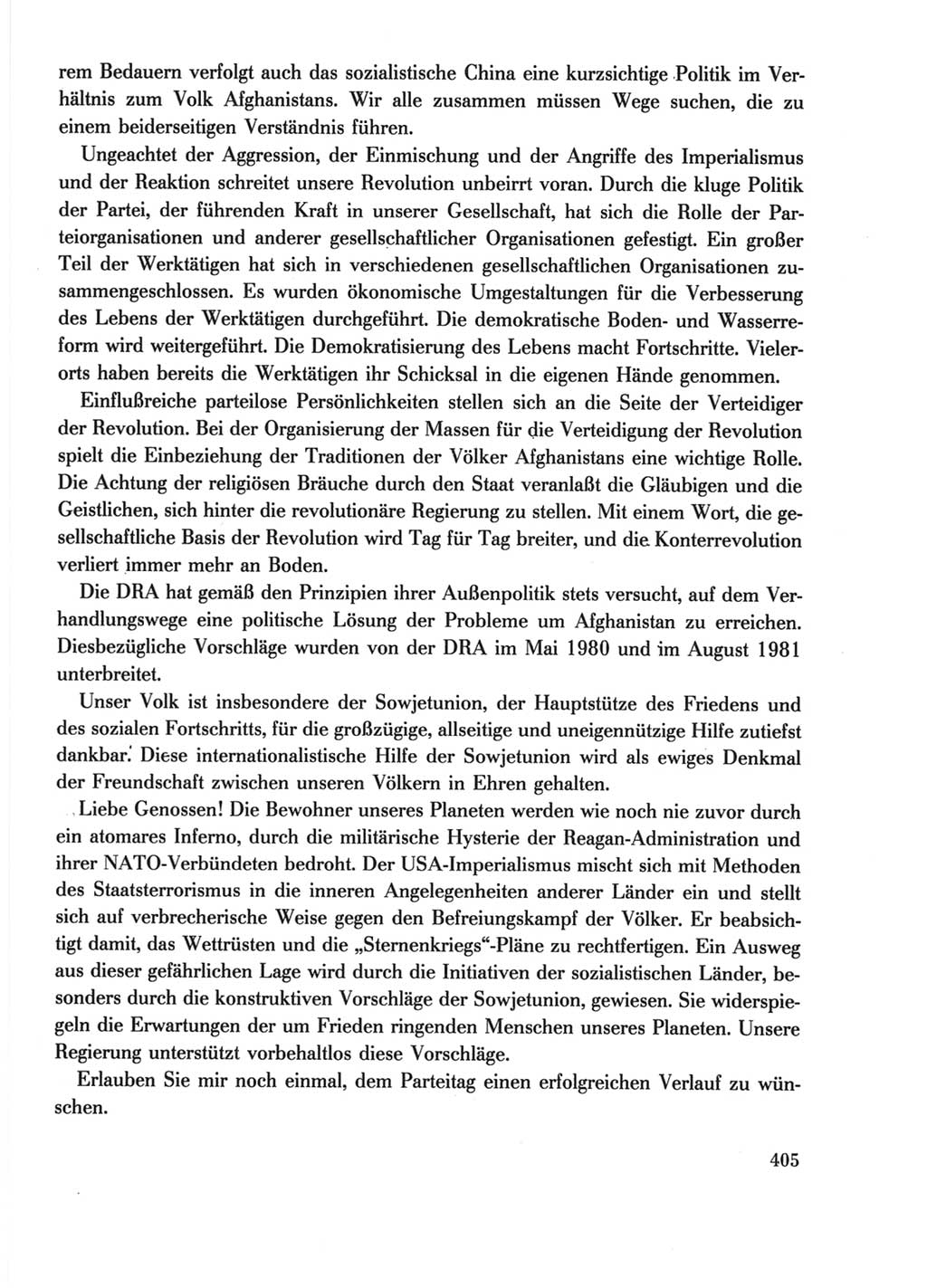 Protokoll der Verhandlungen des Ⅺ. Parteitages der Sozialistischen Einheitspartei Deutschlands (SED) [Deutsche Demokratische Republik (DDR)] 1986, Seite 405
