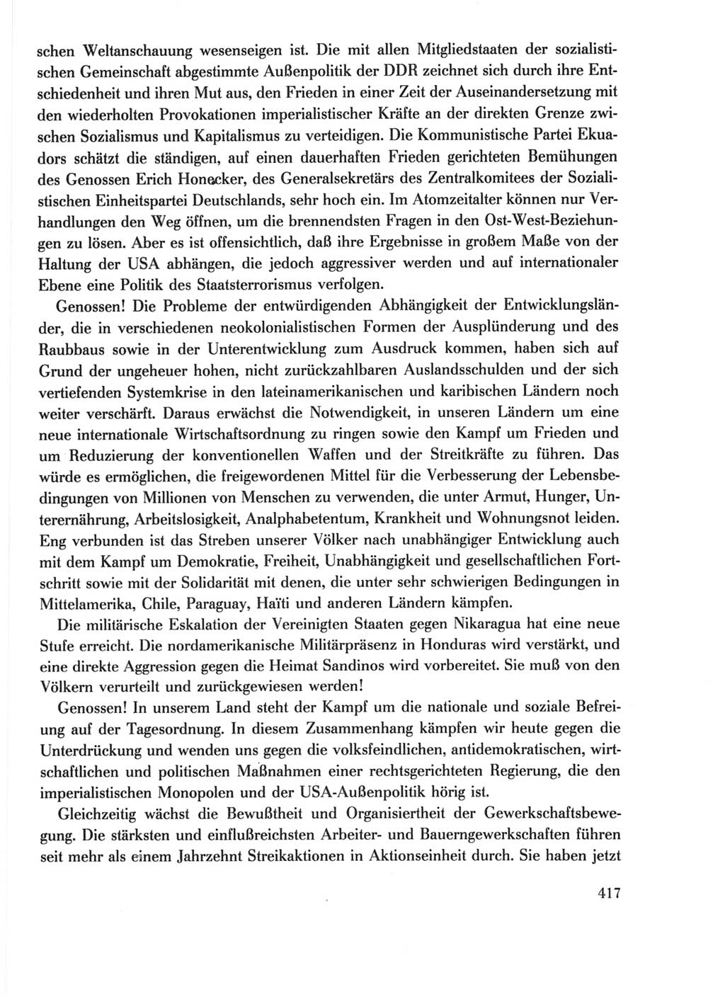 Protokoll der Verhandlungen des Ⅺ. Parteitages der Sozialistischen Einheitspartei Deutschlands (SED) [Deutsche Demokratische Republik (DDR)] 1986, Seite 417