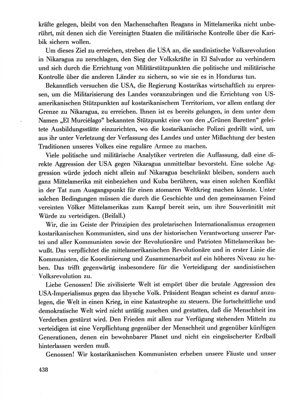 Protokoll der Verhandlungen des Ⅺ. Parteitages der Sozialistischen Einheitspartei Deutschlands (SED) [Deutsche Demokratische Republik (DDR)] 1986, Seite 438