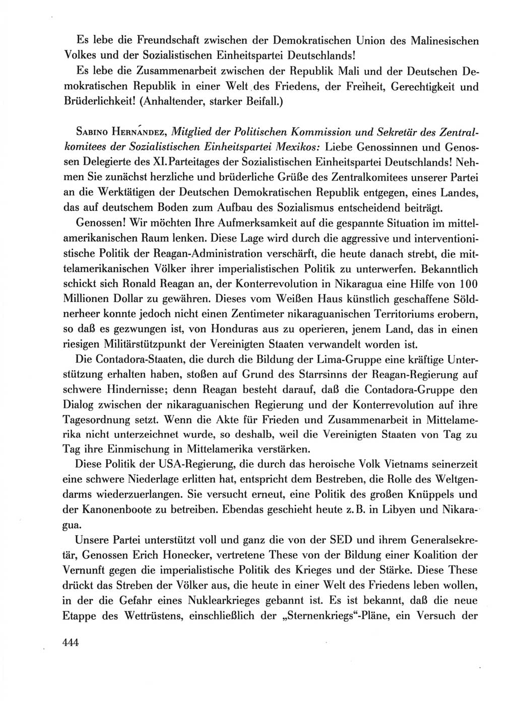 Protokoll der Verhandlungen des Ⅺ. Parteitages der Sozialistischen Einheitspartei Deutschlands (SED) [Deutsche Demokratische Republik (DDR)] 1986, Seite 444