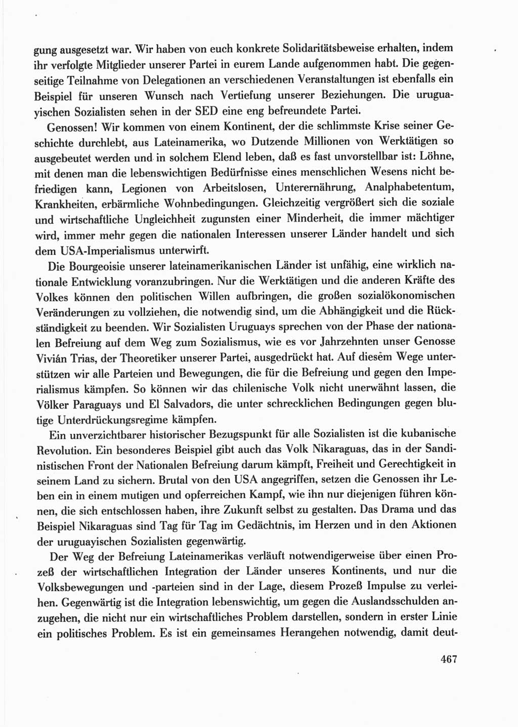 Protokoll der Verhandlungen des Ⅺ. Parteitages der Sozialistischen Einheitspartei Deutschlands (SED) [Deutsche Demokratische Republik (DDR)] 1986, Seite 467