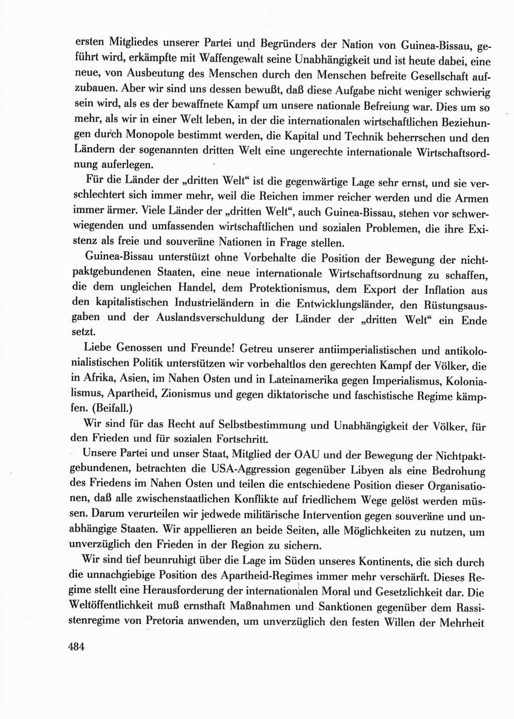 Protokoll der Verhandlungen des Ⅺ. Parteitages der Sozialistischen Einheitspartei Deutschlands (SED) [Deutsche Demokratische Republik (DDR)] 1986, Seite 484