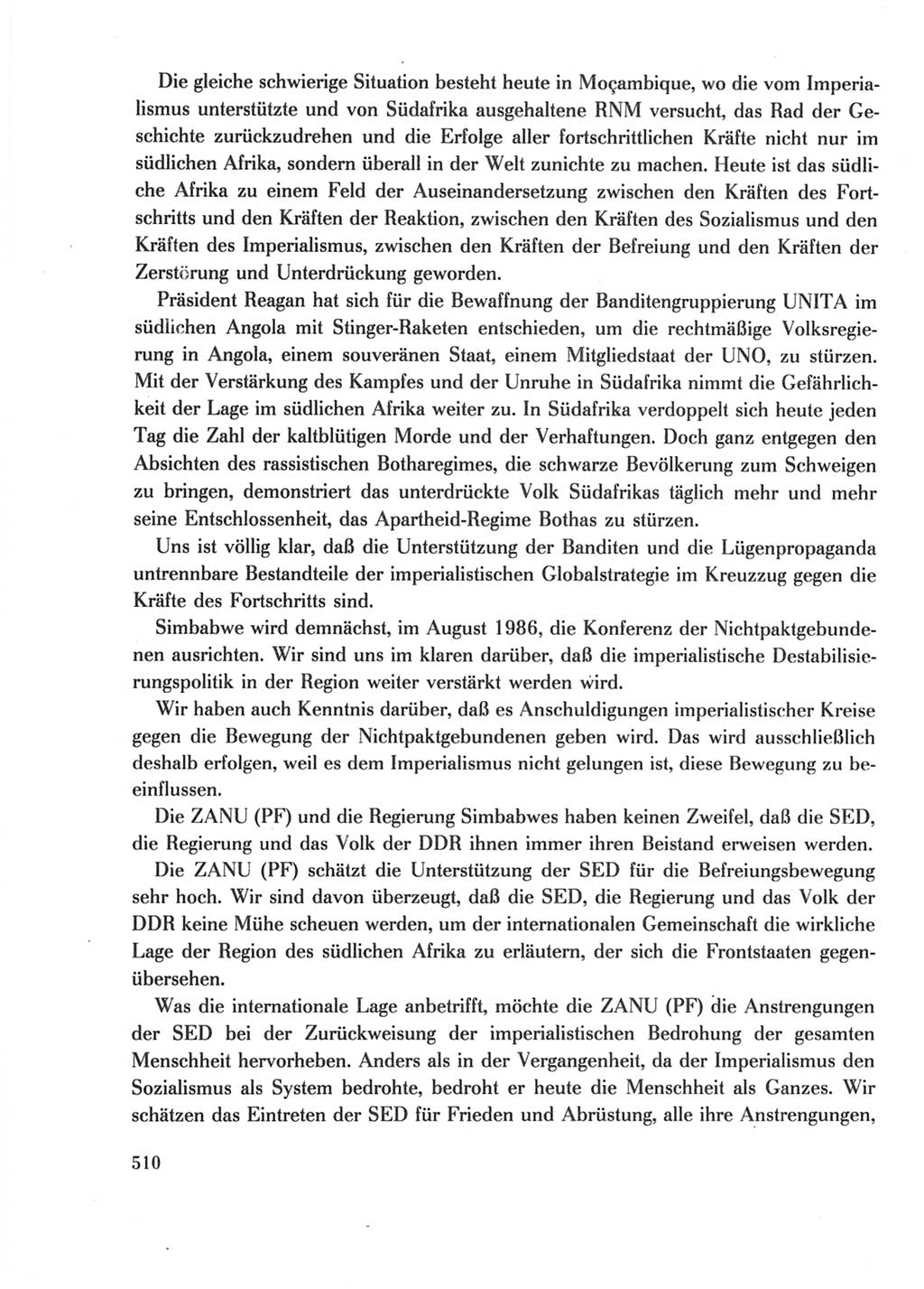 Protokoll der Verhandlungen des Ⅺ. Parteitages der Sozialistischen Einheitspartei Deutschlands (SED) [Deutsche Demokratische Republik (DDR)] 1986, Seite 510