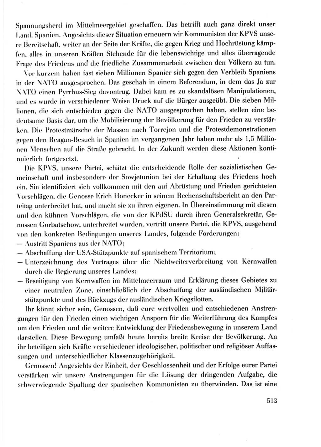 Protokoll der Verhandlungen des Ⅺ. Parteitages der Sozialistischen Einheitspartei Deutschlands (SED) [Deutsche Demokratische Republik (DDR)] 1986, Seite 513
