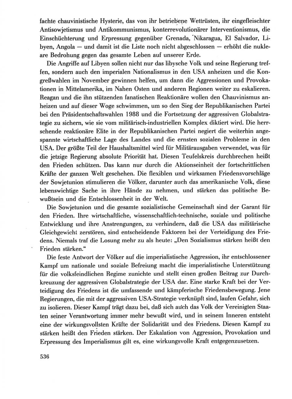 Protokoll der Verhandlungen des Ⅺ. Parteitages der Sozialistischen Einheitspartei Deutschlands (SED) [Deutsche Demokratische Republik (DDR)] 1986, Seite 536