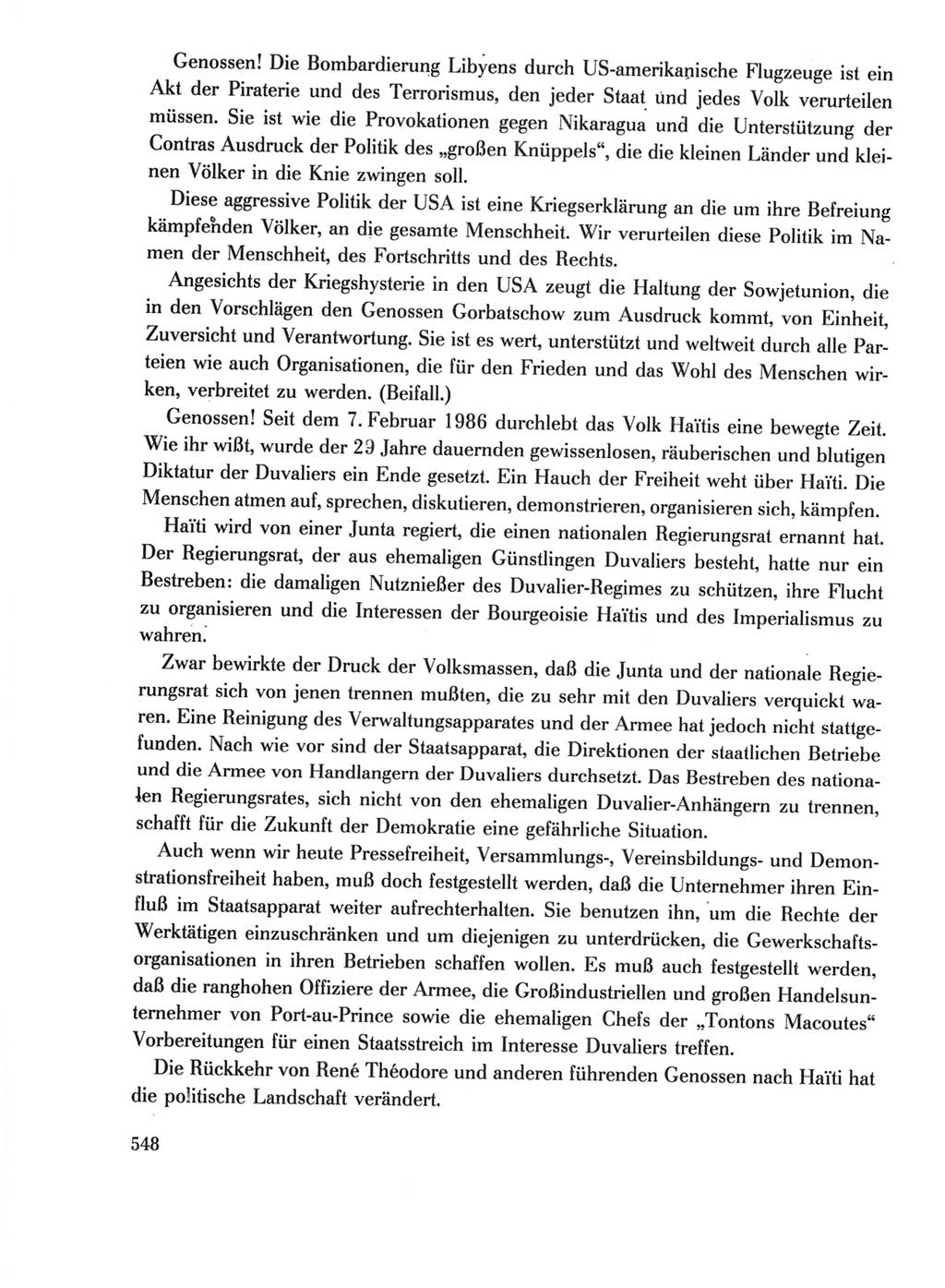 Protokoll der Verhandlungen des Ⅺ. Parteitages der Sozialistischen Einheitspartei Deutschlands (SED) [Deutsche Demokratische Republik (DDR)] 1986, Seite 548