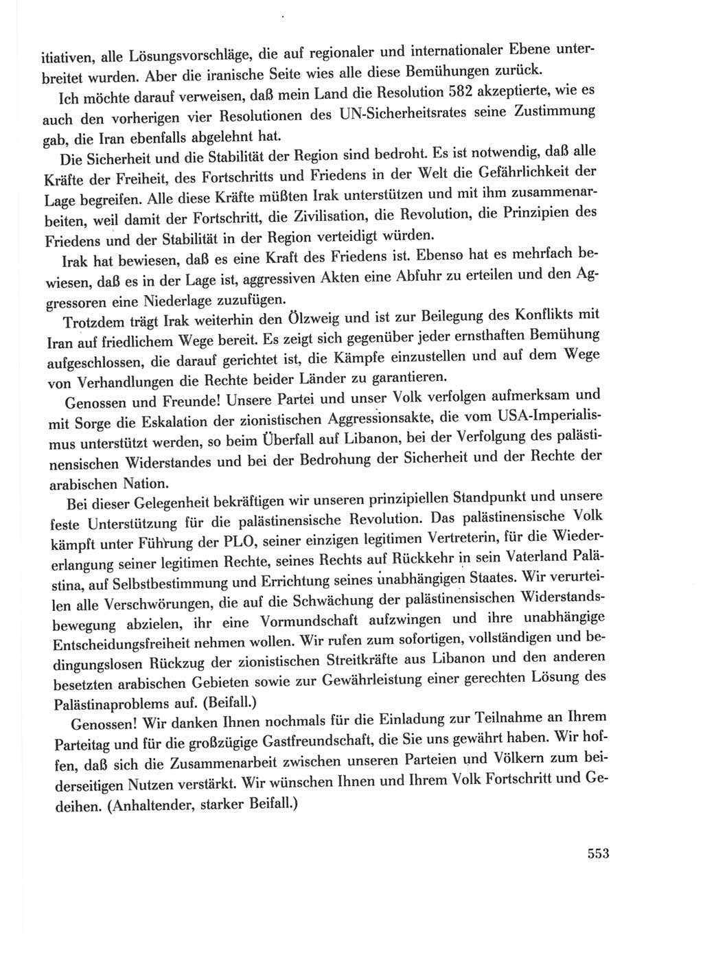 Protokoll der Verhandlungen des Ⅺ. Parteitages der Sozialistischen Einheitspartei Deutschlands (SED) [Deutsche Demokratische Republik (DDR)] 1986, Seite 553
