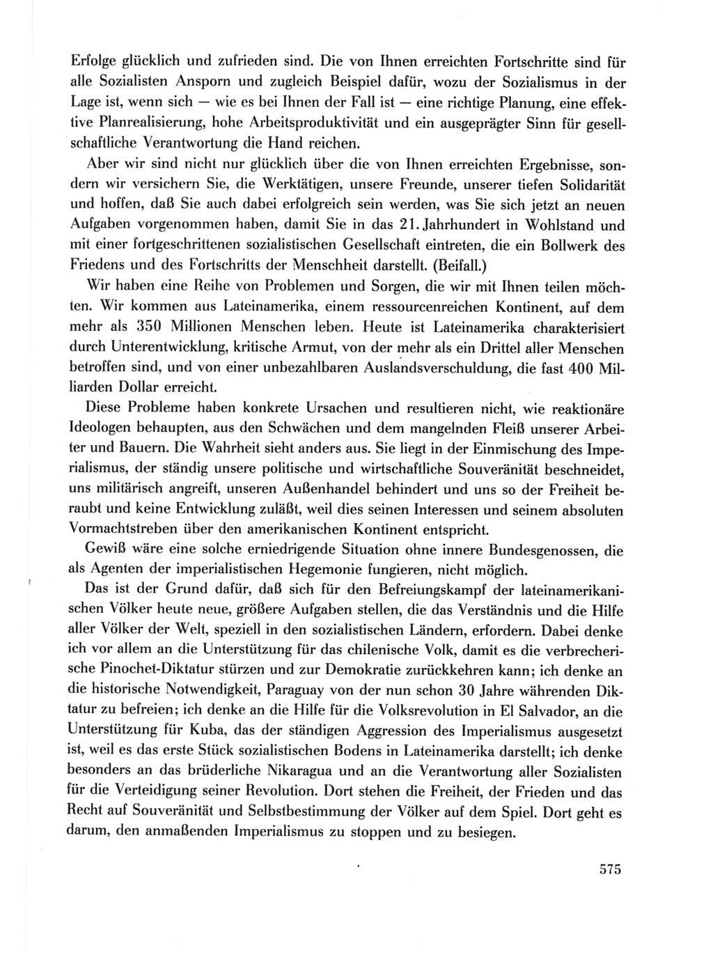 Protokoll der Verhandlungen des Ⅺ. Parteitages der Sozialistischen Einheitspartei Deutschlands (SED) [Deutsche Demokratische Republik (DDR)] 1986, Seite 575