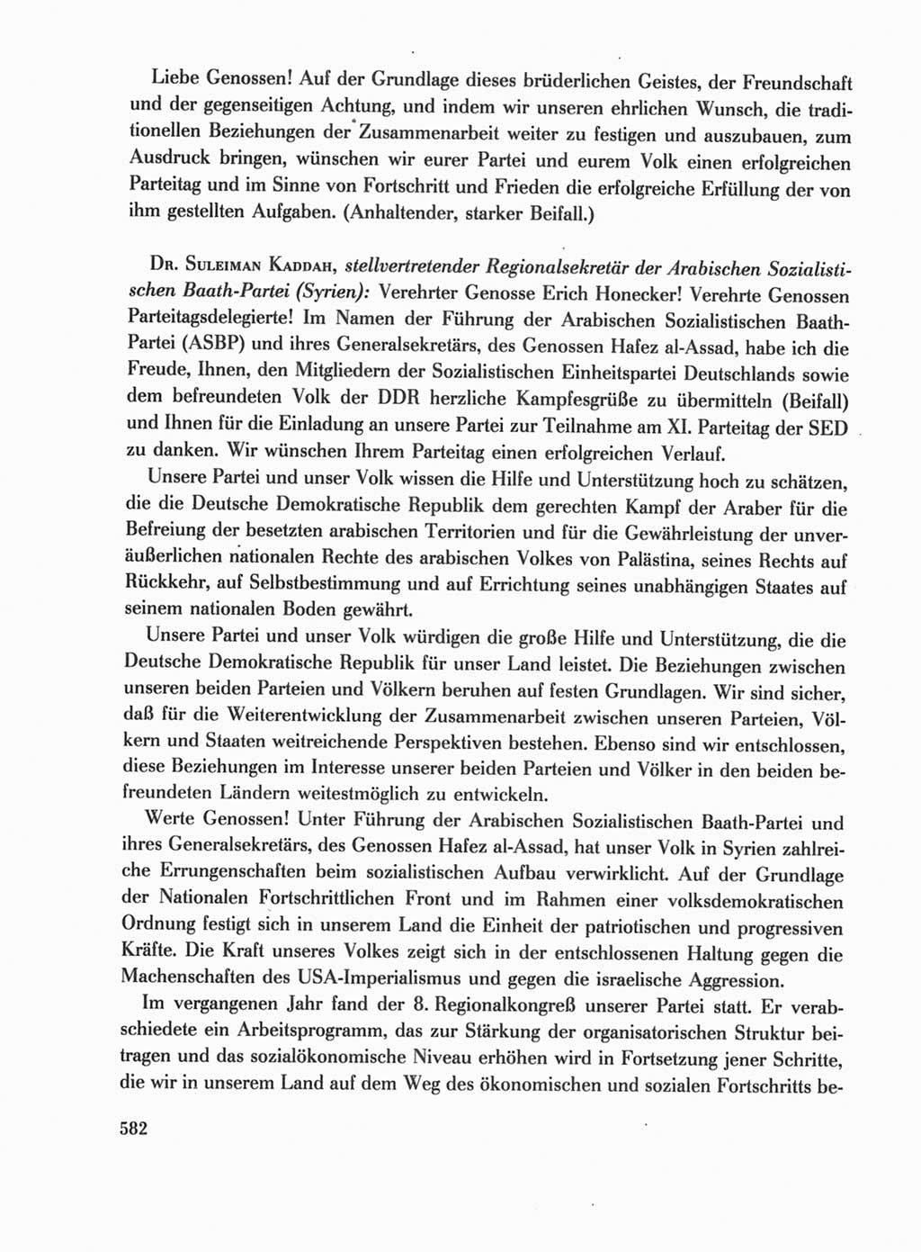 Protokoll der Verhandlungen des Ⅺ. Parteitages der Sozialistischen Einheitspartei Deutschlands (SED) [Deutsche Demokratische Republik (DDR)] 1986, Seite 582