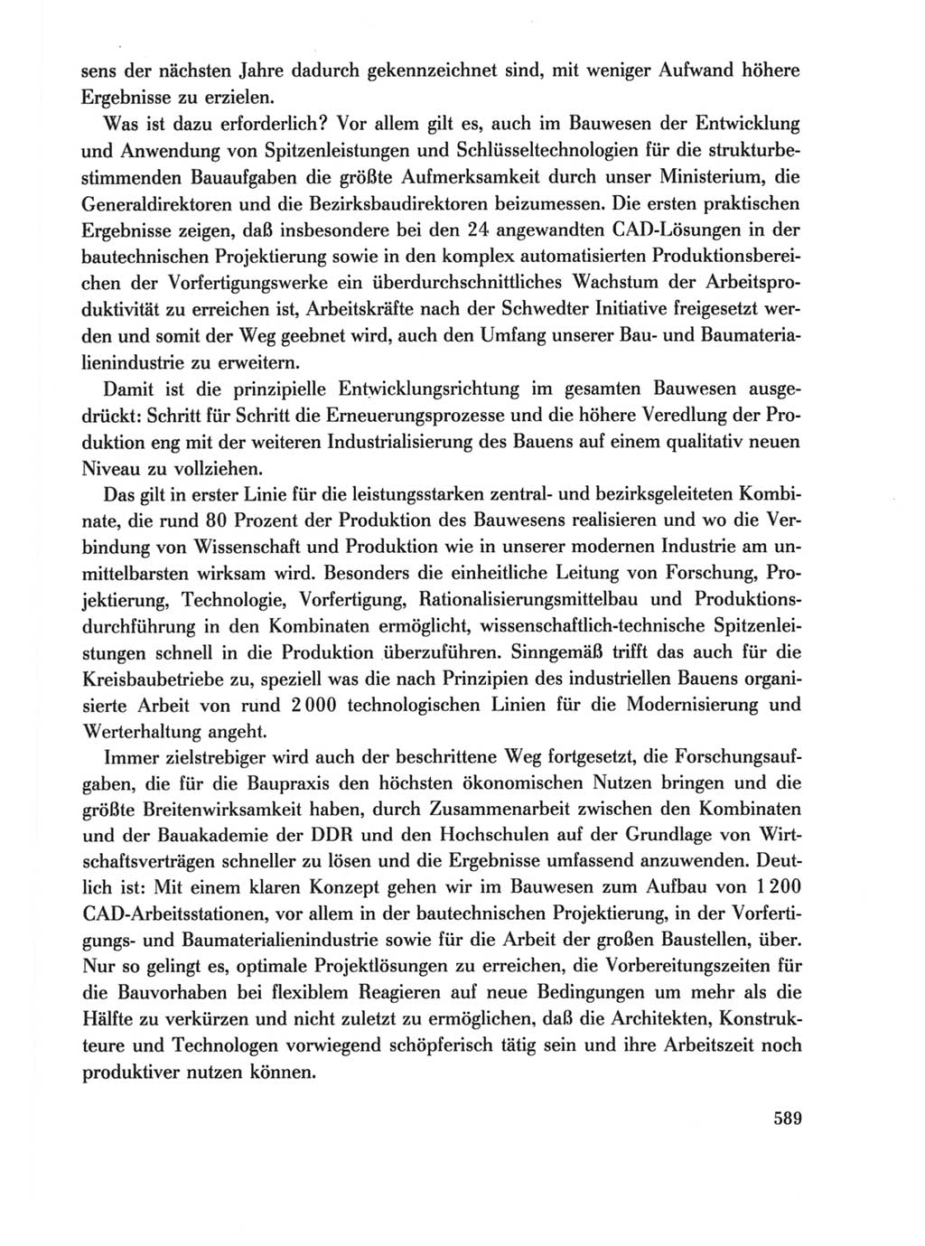Protokoll der Verhandlungen des Ⅺ. Parteitages der Sozialistischen Einheitspartei Deutschlands (SED) [Deutsche Demokratische Republik (DDR)] 1986, Seite 589