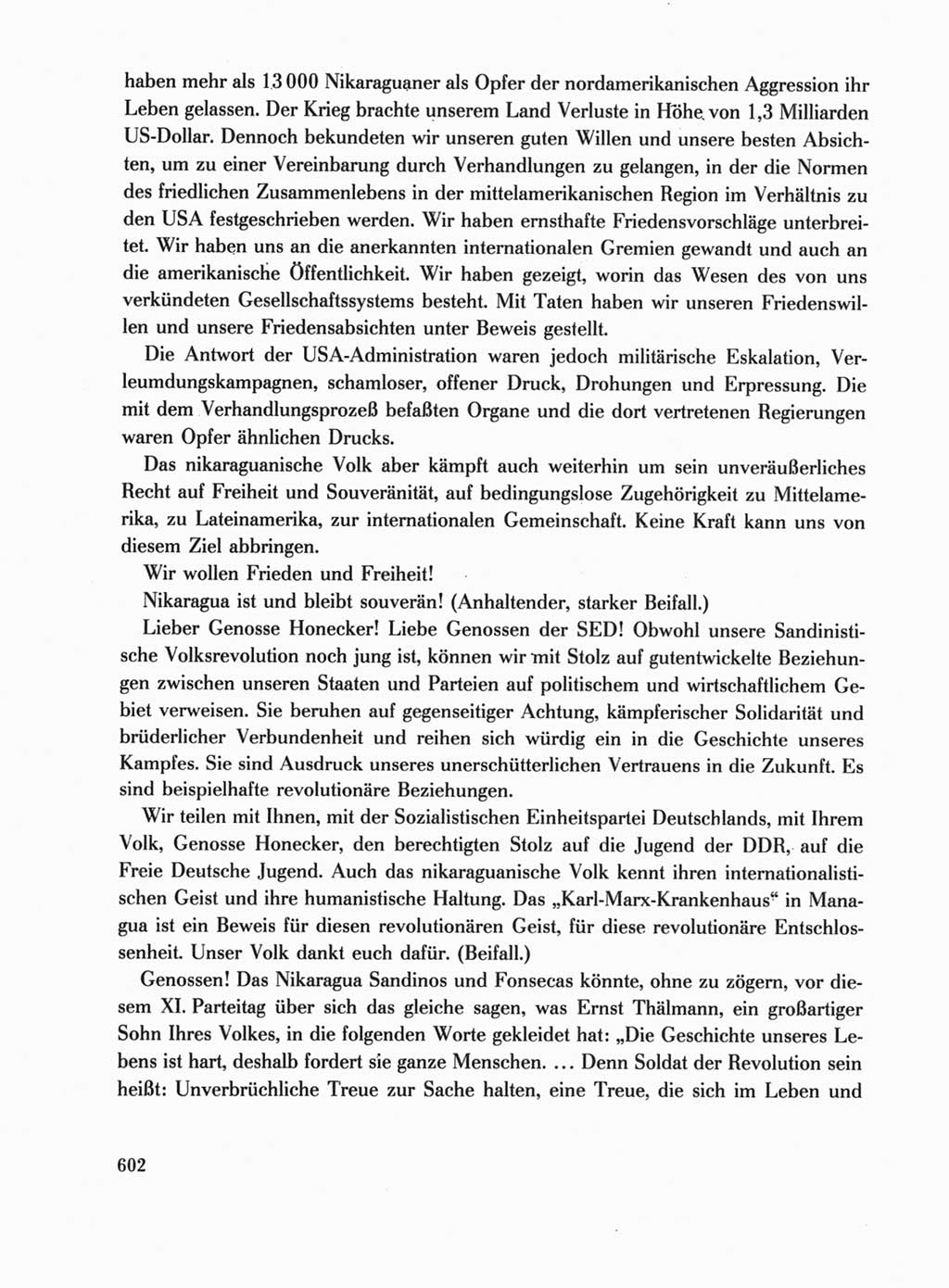 Protokoll der Verhandlungen des Ⅺ. Parteitages der Sozialistischen Einheitspartei Deutschlands (SED) [Deutsche Demokratische Republik (DDR)] 1986, Seite 602
