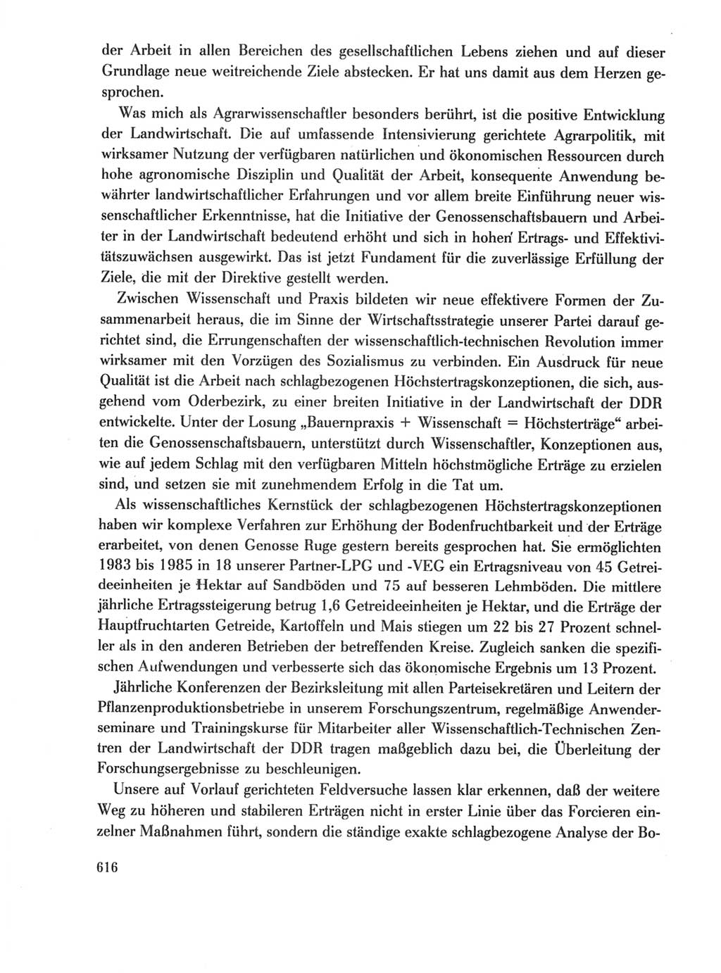 Protokoll der Verhandlungen des Ⅺ. Parteitages der Sozialistischen Einheitspartei Deutschlands (SED) [Deutsche Demokratische Republik (DDR)] 1986, Seite 616