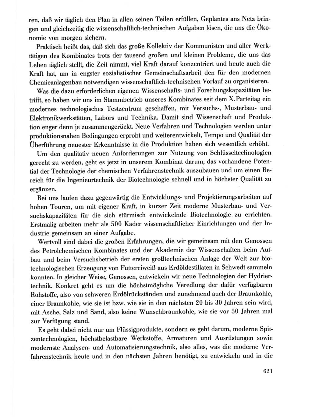 Protokoll der Verhandlungen des Ⅺ. Parteitages der Sozialistischen Einheitspartei Deutschlands (SED) [Deutsche Demokratische Republik (DDR)] 1986, Seite 621