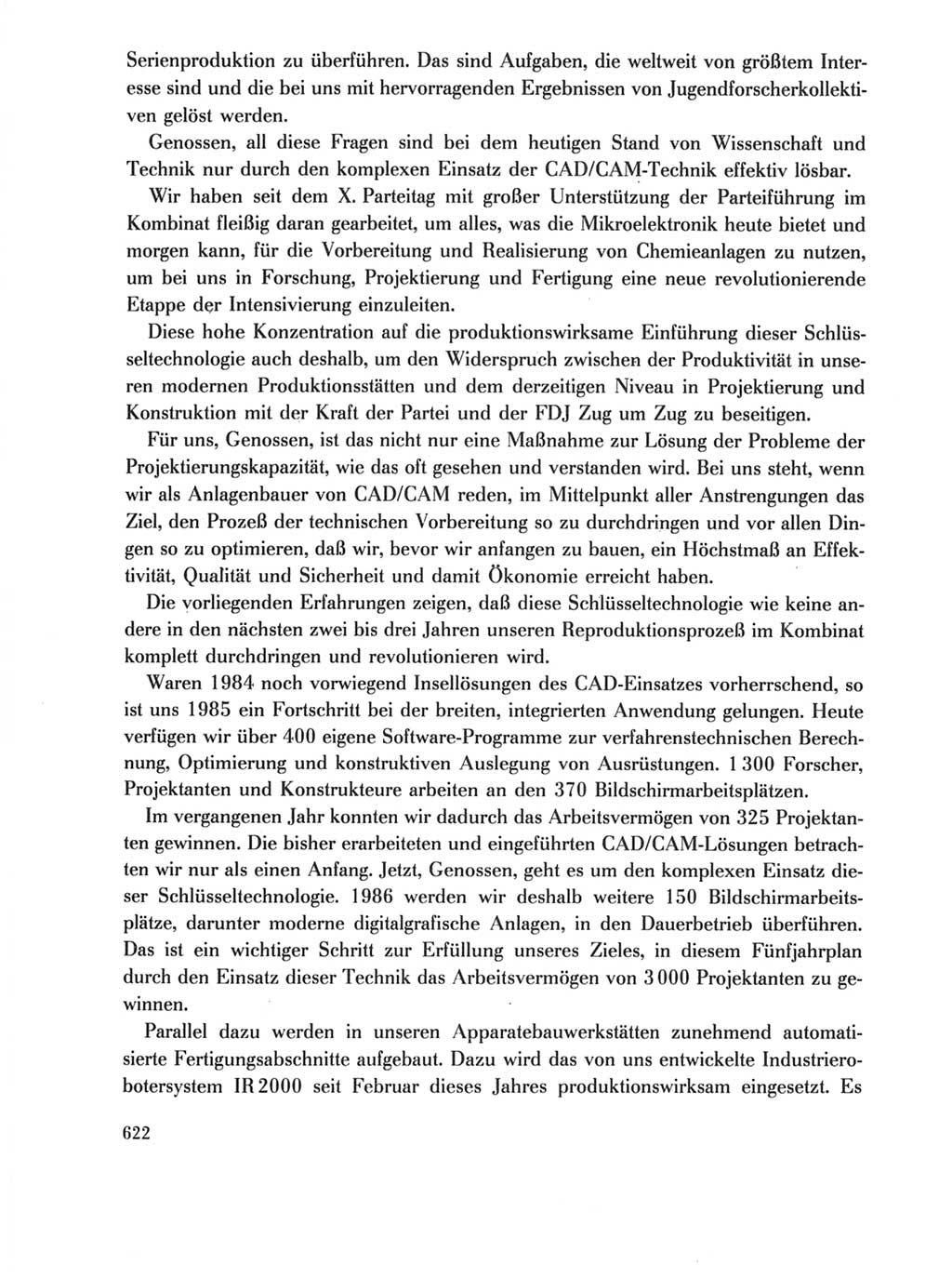 Protokoll der Verhandlungen des Ⅺ. Parteitages der Sozialistischen Einheitspartei Deutschlands (SED) [Deutsche Demokratische Republik (DDR)] 1986, Seite 622