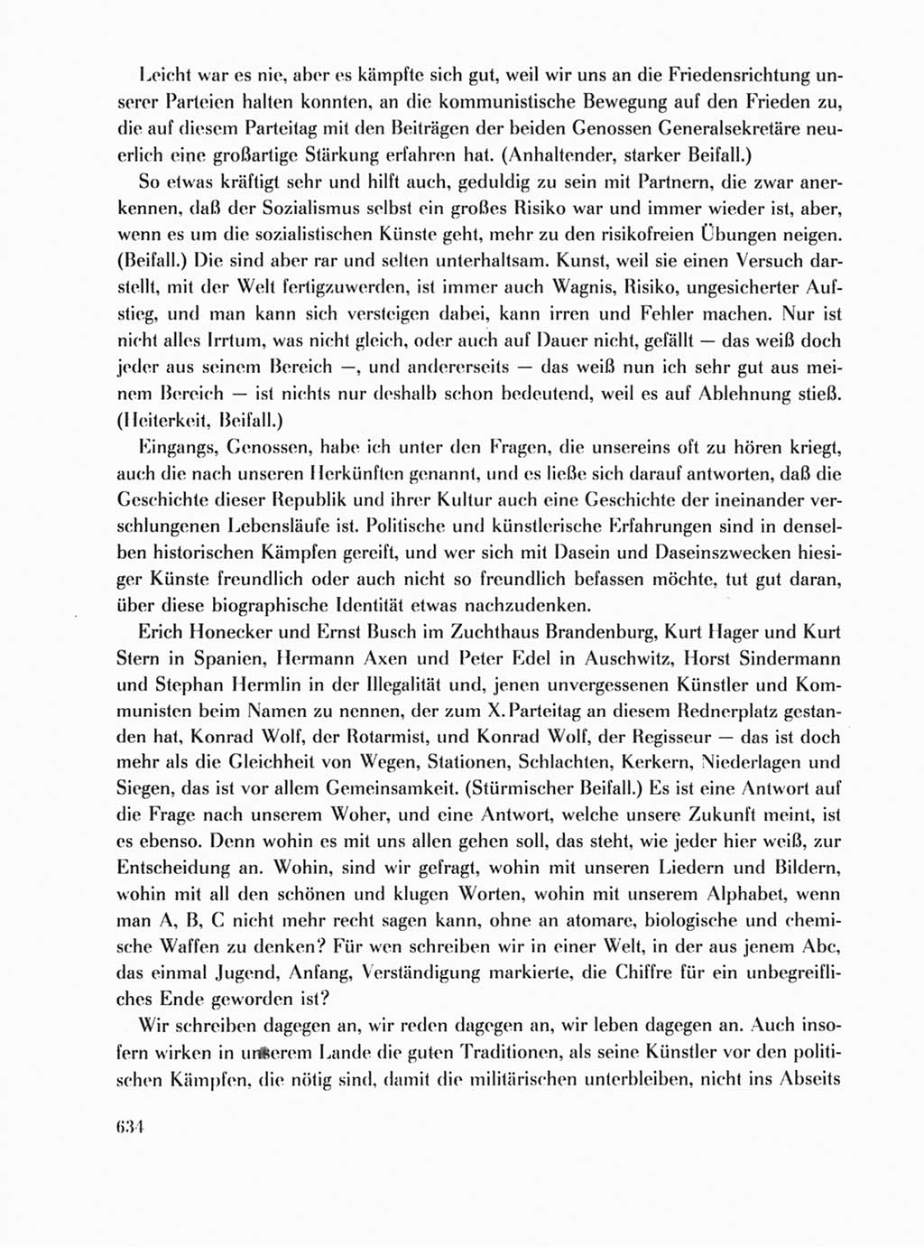 Protokoll der Verhandlungen des Ⅺ. Parteitages der Sozialistischen Einheitspartei Deutschlands (SED) [Deutsche Demokratische Republik (DDR)] 1986, Seite 634