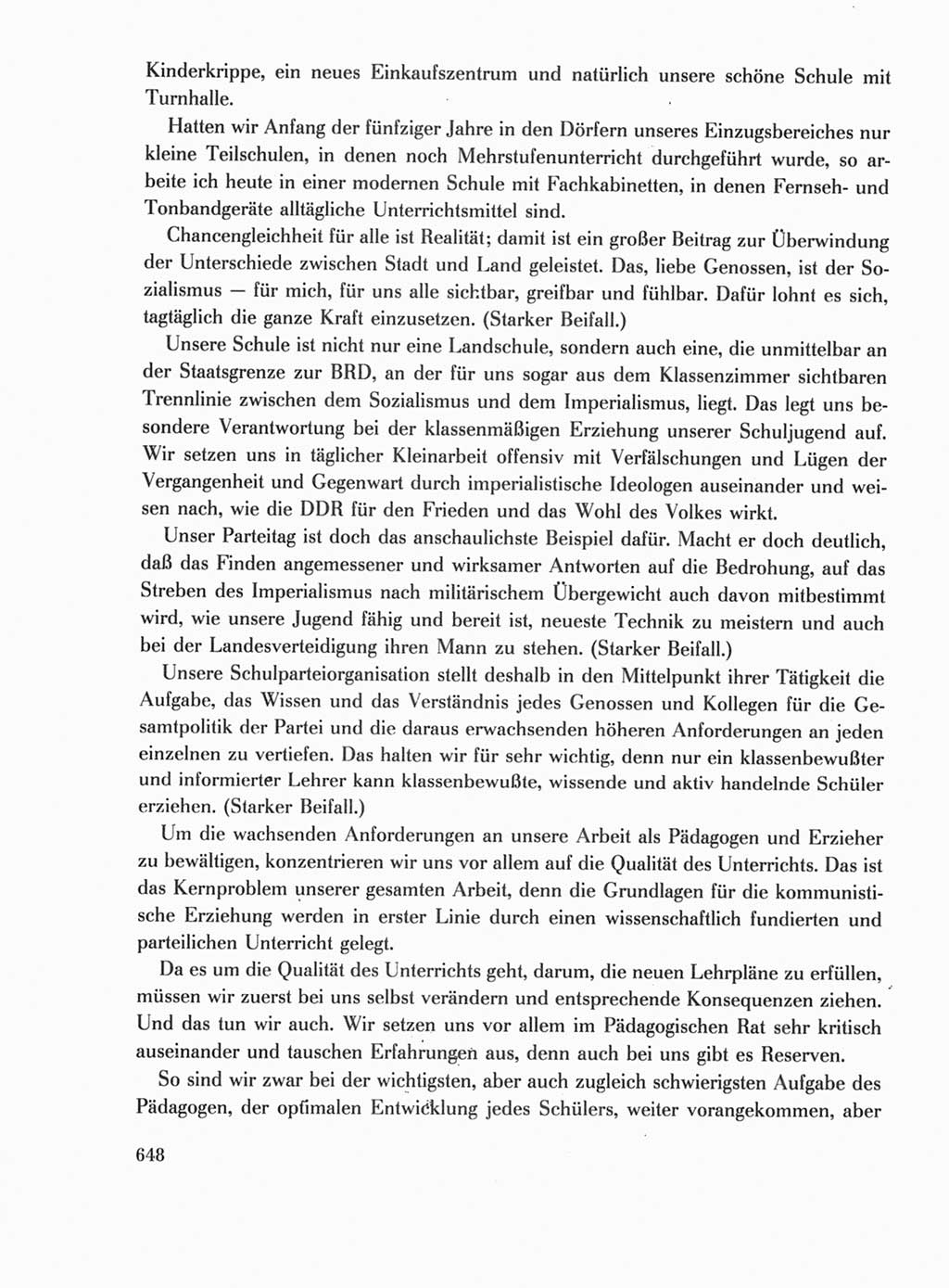 Protokoll der Verhandlungen des Ⅺ. Parteitages der Sozialistischen Einheitspartei Deutschlands (SED) [Deutsche Demokratische Republik (DDR)] 1986, Seite 648