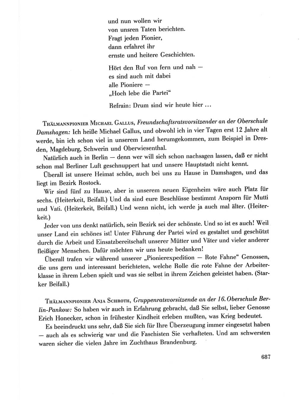 Protokoll der Verhandlungen des Ⅺ. Parteitages der Sozialistischen Einheitspartei Deutschlands (SED) [Deutsche Demokratische Republik (DDR)] 1986, Seite 687