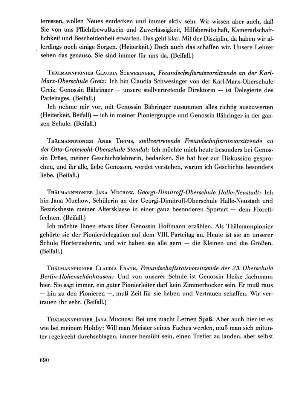 Protokoll der Verhandlungen des Ⅺ. Parteitages der Sozialistischen Einheitspartei Deutschlands (SED) [Deutsche Demokratische Republik (DDR)] 1986, Seite 690