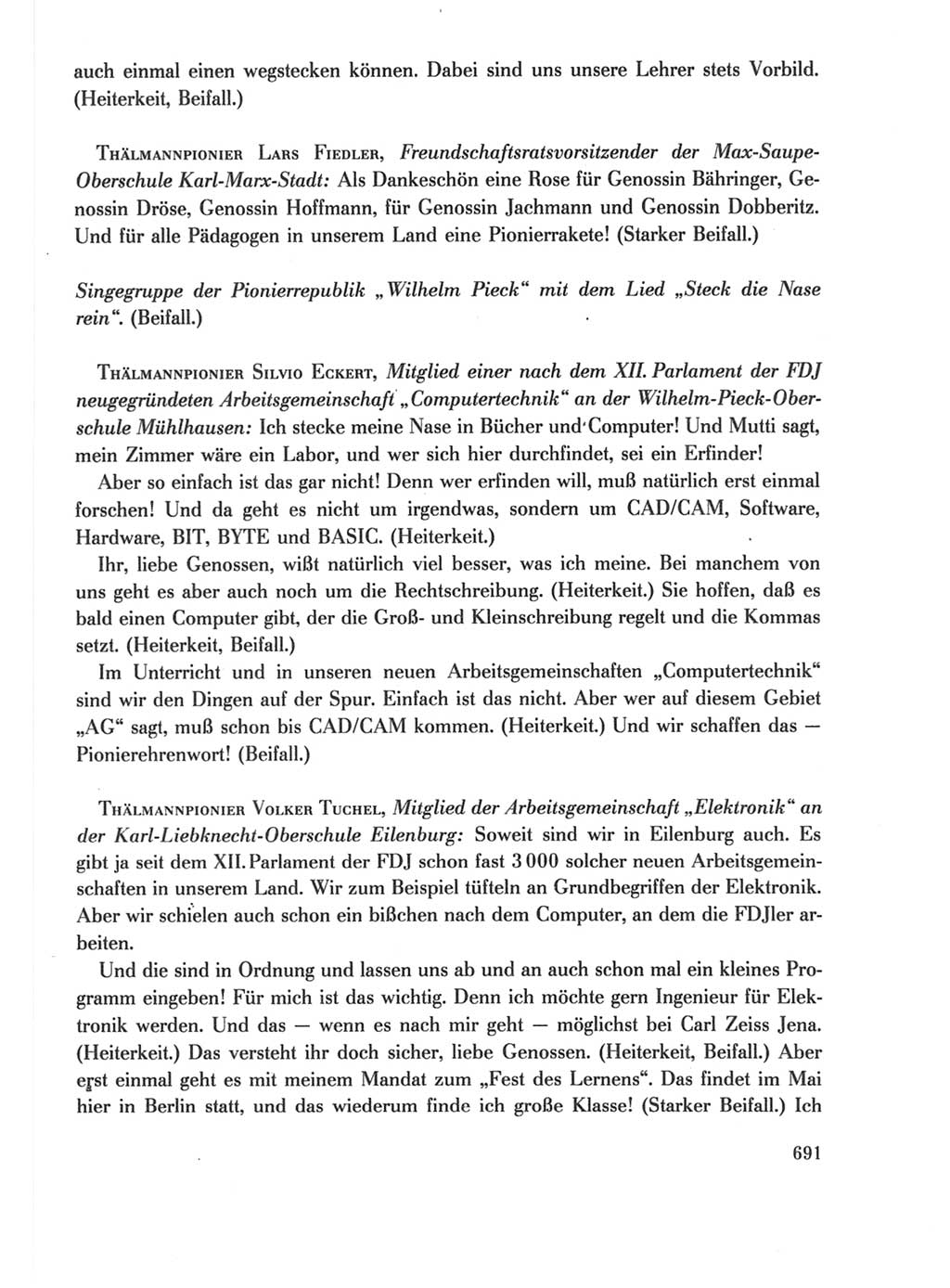 Protokoll der Verhandlungen des Ⅺ. Parteitages der Sozialistischen Einheitspartei Deutschlands (SED) [Deutsche Demokratische Republik (DDR)] 1986, Seite 691