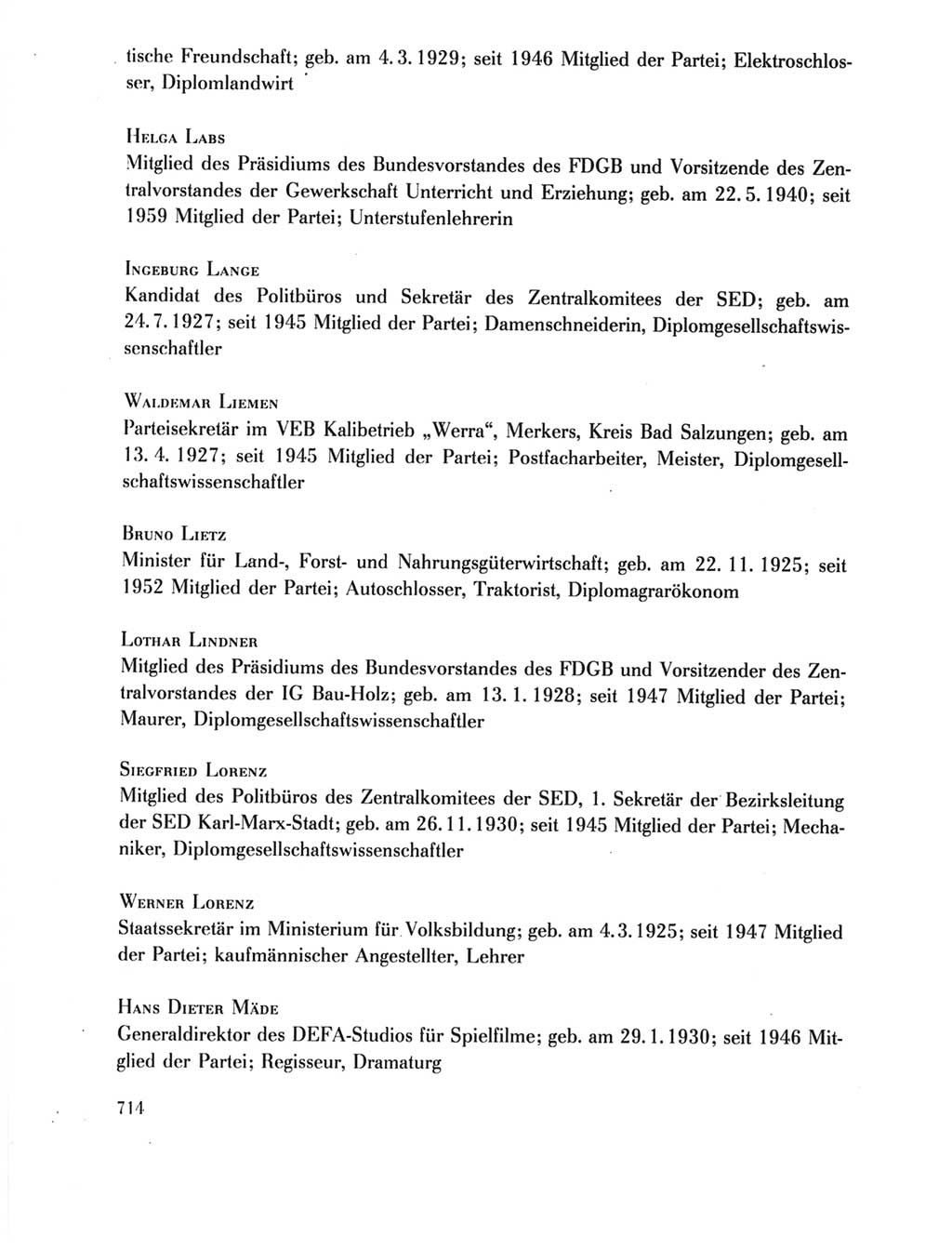 Protokoll der Verhandlungen des Ⅺ. Parteitages der Sozialistischen Einheitspartei Deutschlands (SED) [Deutsche Demokratische Republik (DDR)] 1986, Seite 714