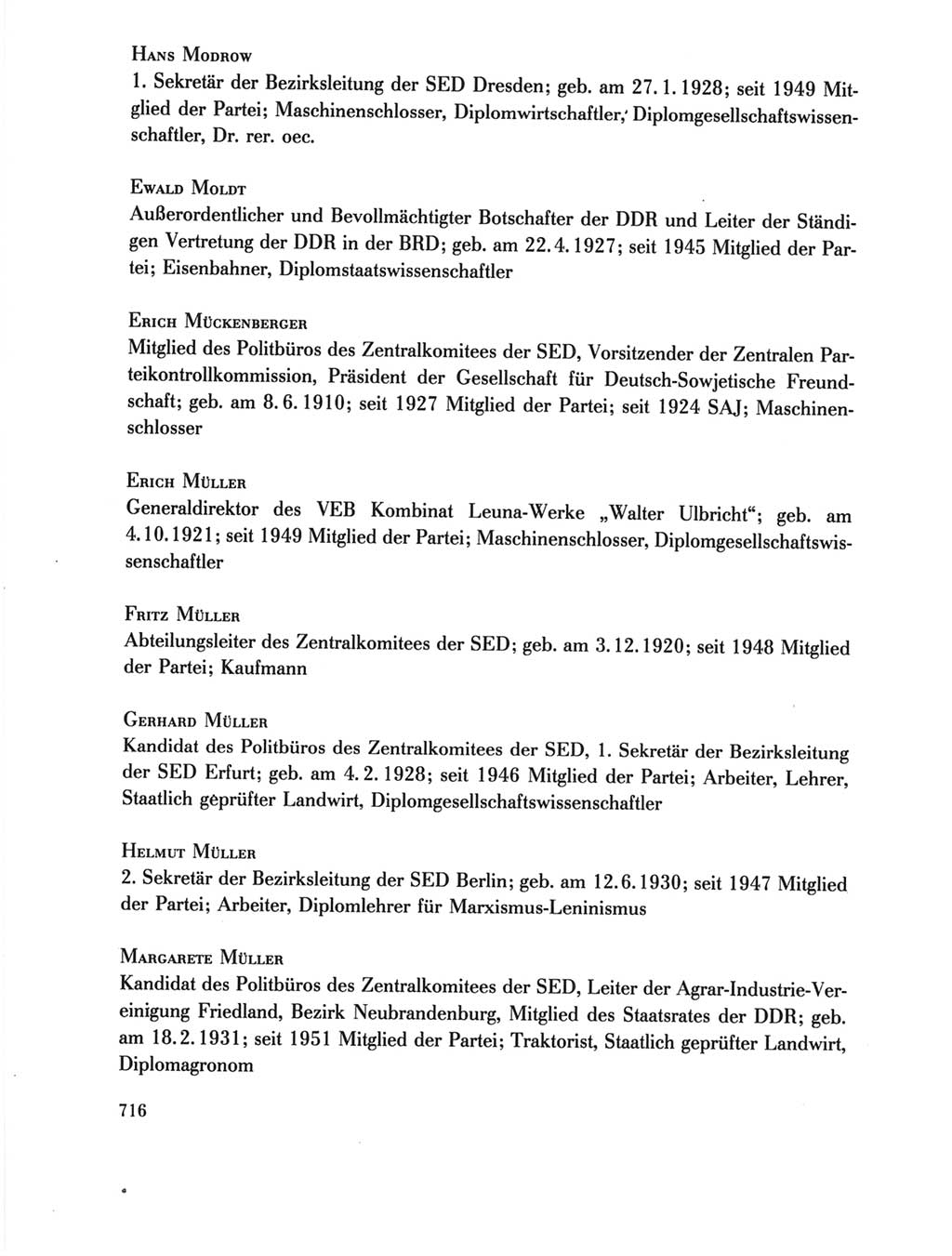 Protokoll der Verhandlungen des Ⅺ. Parteitages der Sozialistischen Einheitspartei Deutschlands (SED) [Deutsche Demokratische Republik (DDR)] 1986, Seite 716