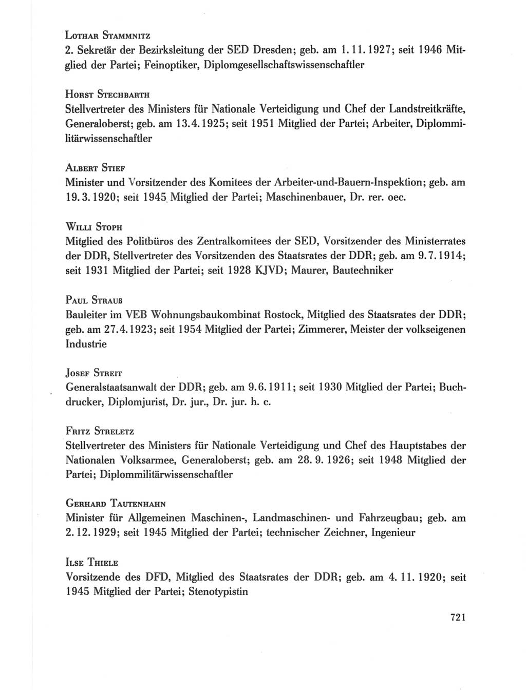 Protokoll der Verhandlungen des Ⅺ. Parteitages der Sozialistischen Einheitspartei Deutschlands (SED) [Deutsche Demokratische Republik (DDR)] 1986, Seite 721